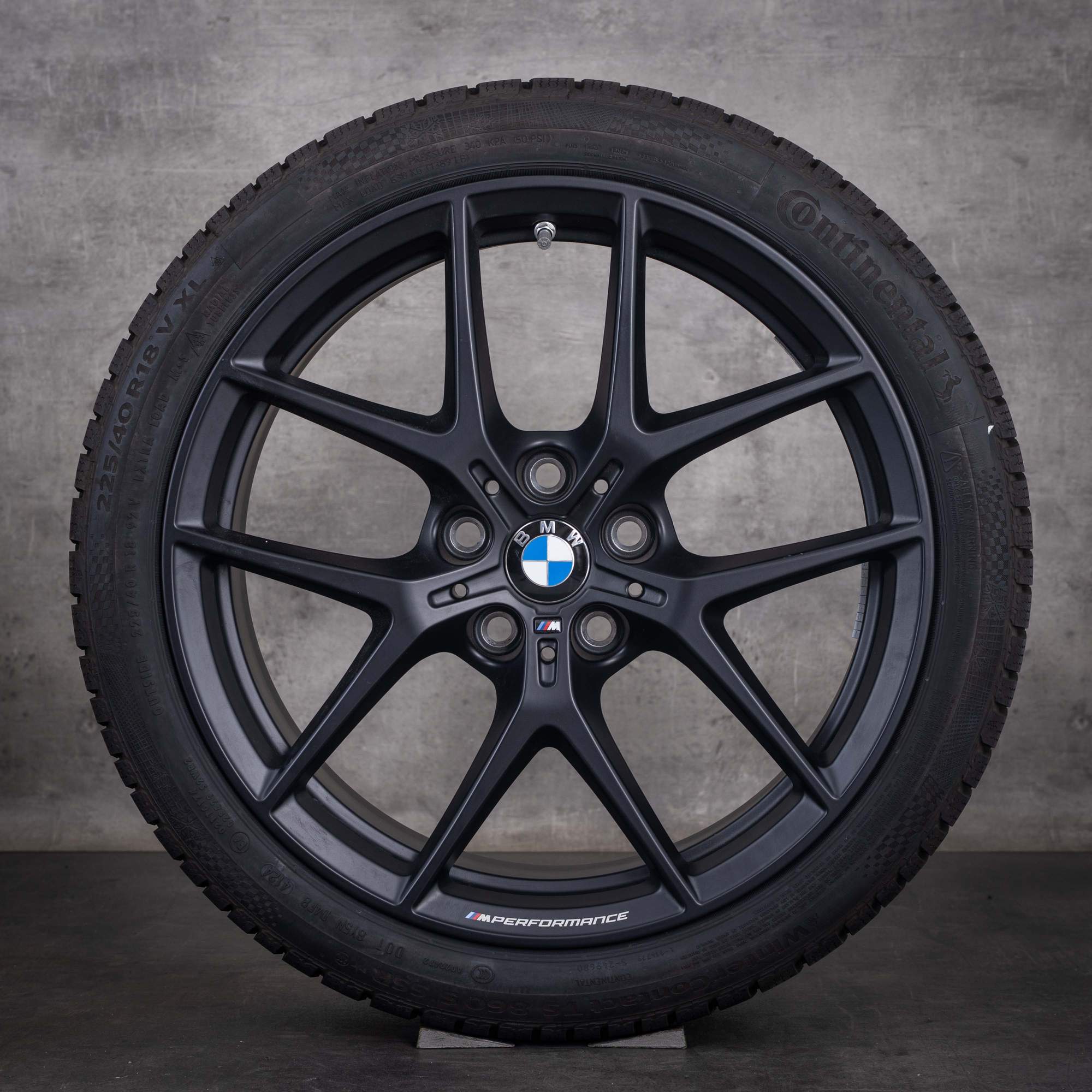 Original BMW 1er 2er Winterräder 18 Zoll F40 F44 Gran Coupe Felgen Styling 554 M 8092354 jet black matt