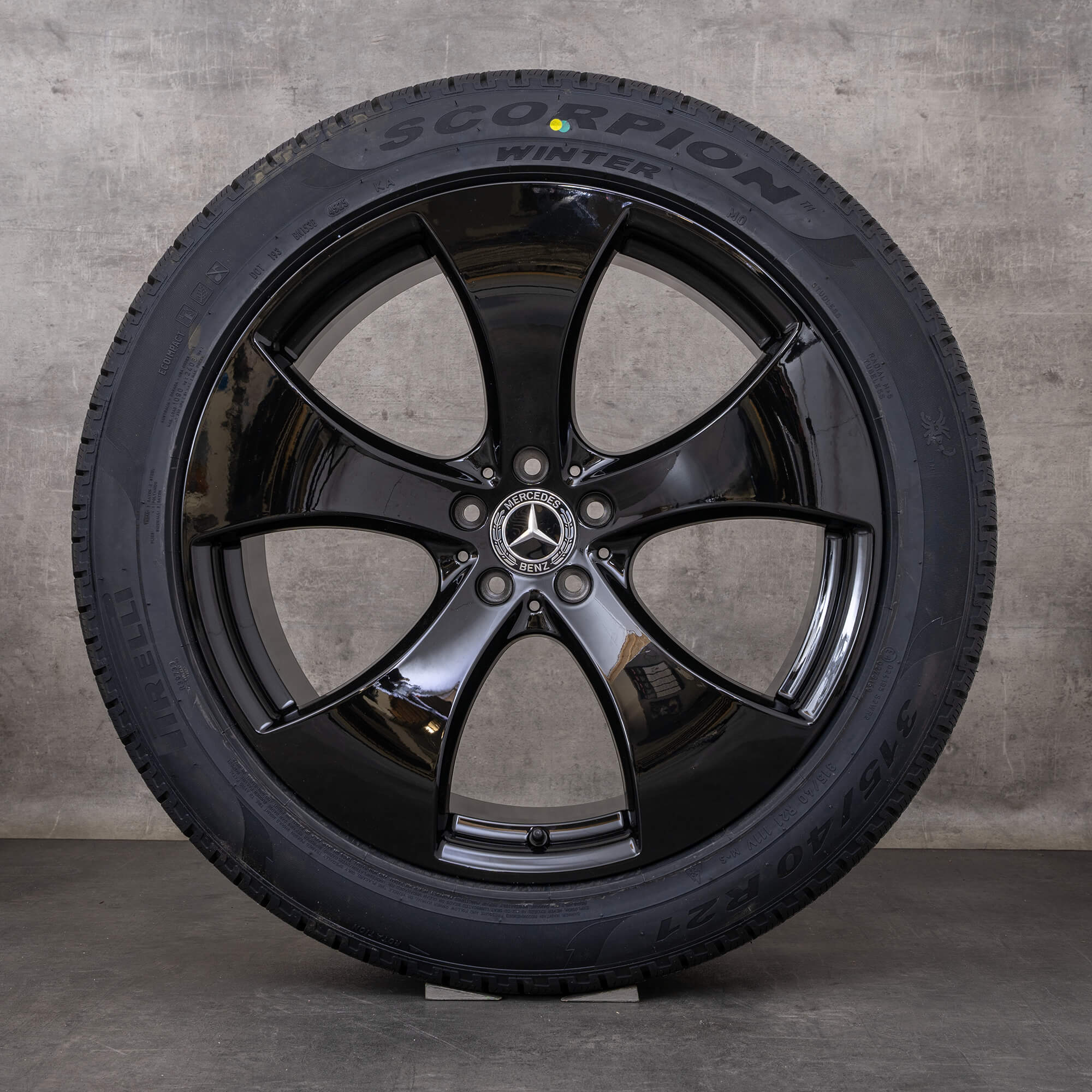 Oryginalne koła zimowe Mercedes Benz GLE 21 cali felgi C292 A2924010400 A2924010500 czarne błyszczące