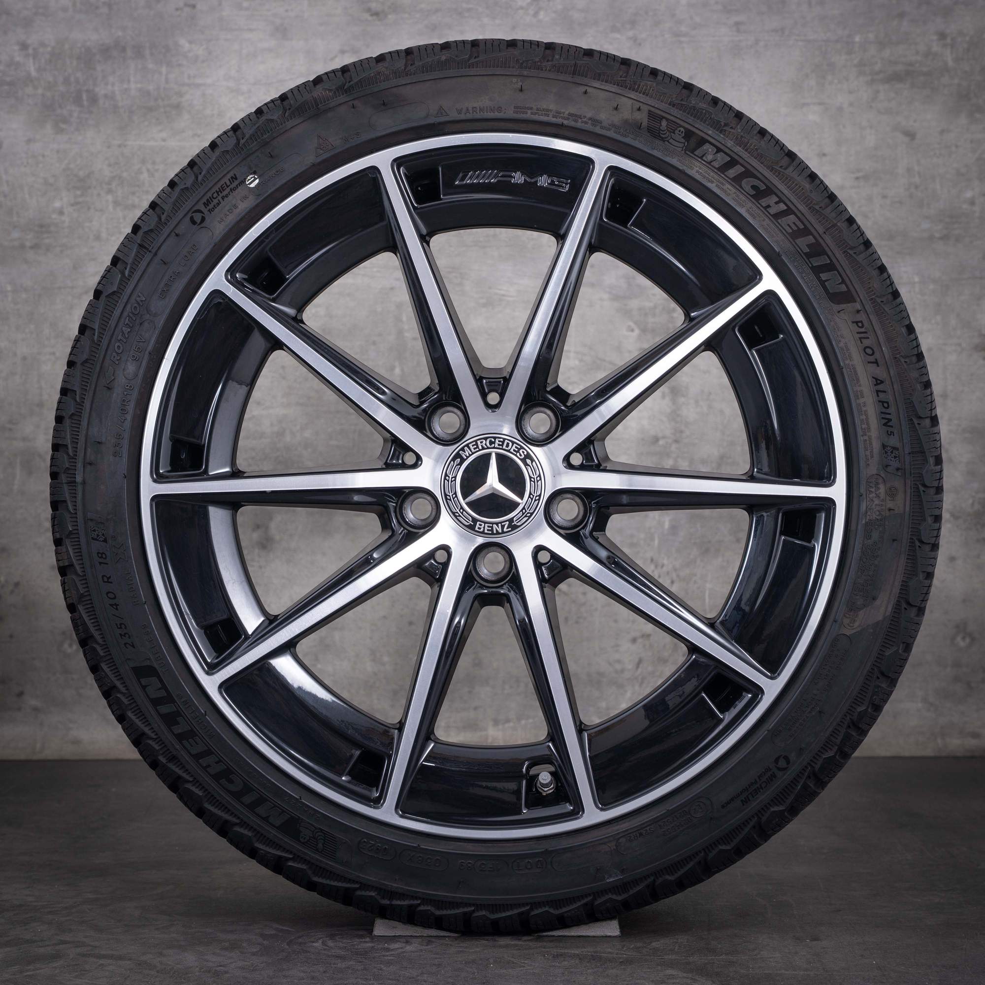 Original Mercedes Benz CLA 35 AMG Winterräder 18 Zoll C118 Felgen A1184010500 schwarz glanzgedreht