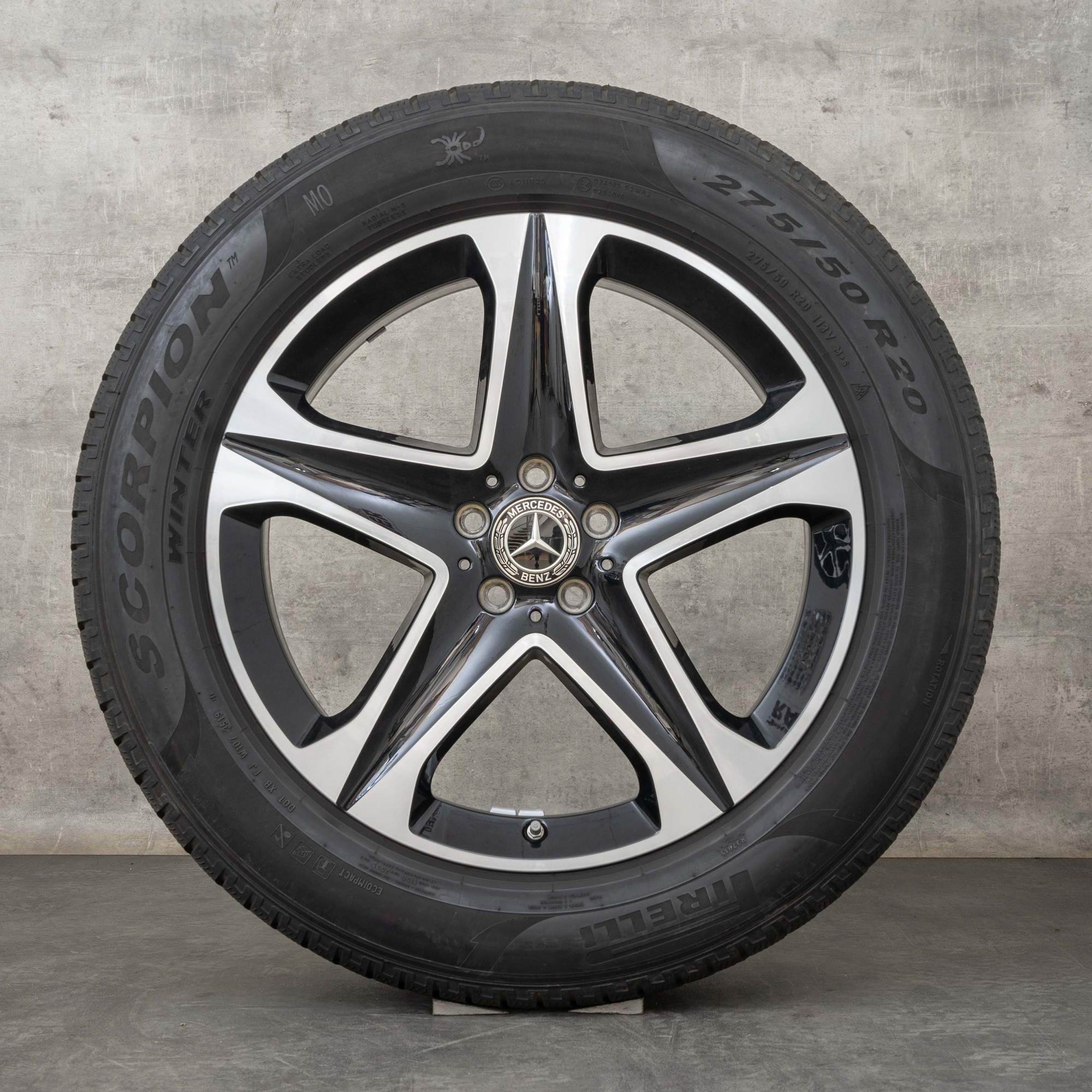 Oryginalne koła zimowe Mercedes Benz GLE 20 cali X167 C167 Felgi A1674012200 A1674012300 czarne Polerowane