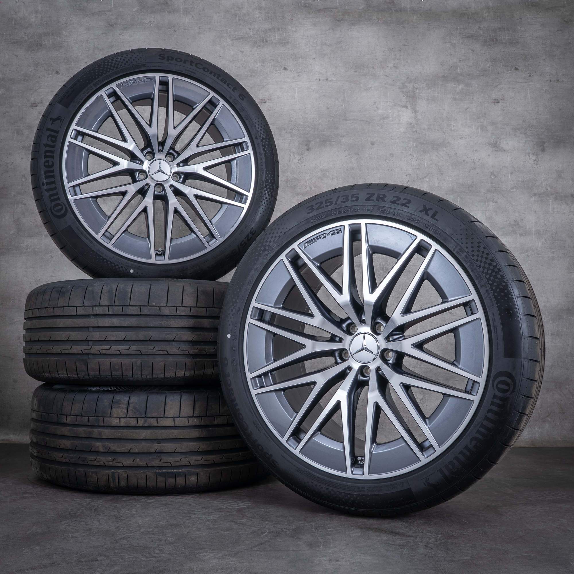 Originalní ráfky na auto Mercedes Benz GLE 53 63 S AMG 22 palců SUV V167 & Hybrid letní kola A1674014501 A1674014601 himalaya šedá lesklá