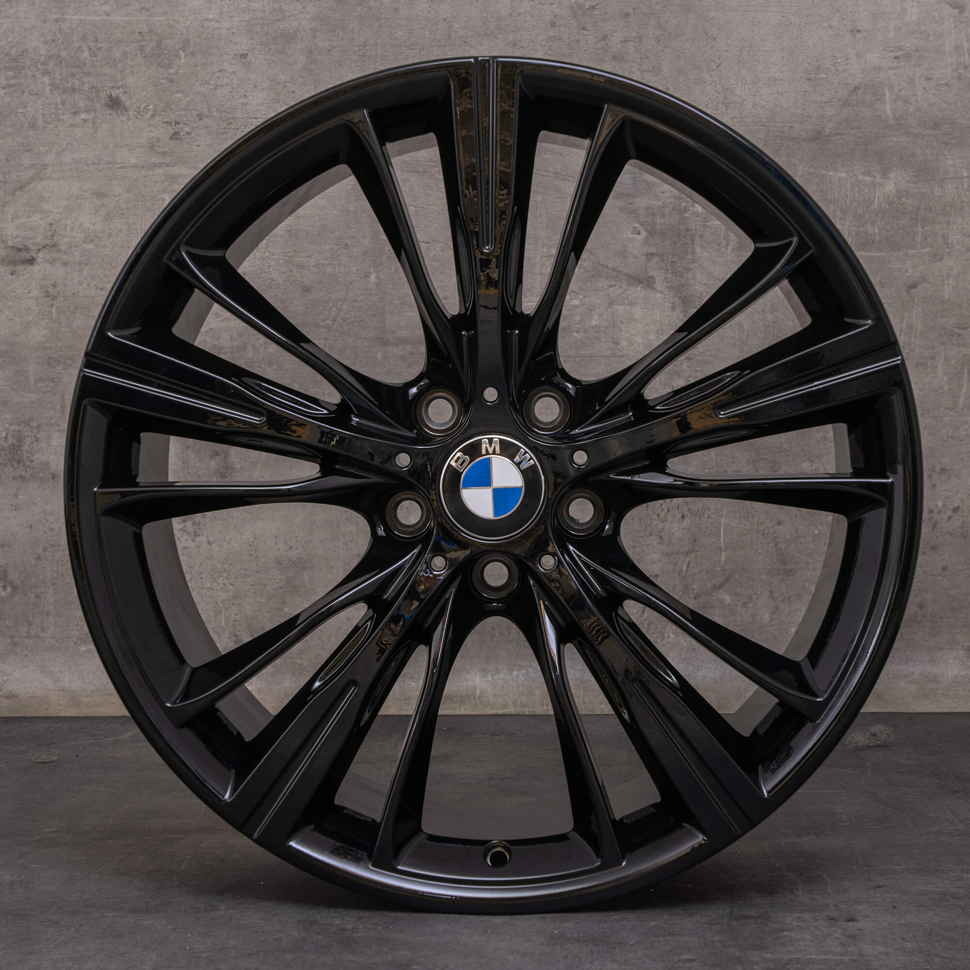 Original BMW Seria 3 4 jante 20 inch F30 F31 F32 F33 F36 Gran Coupe Styling 660 6872158 6872159 negru lucios