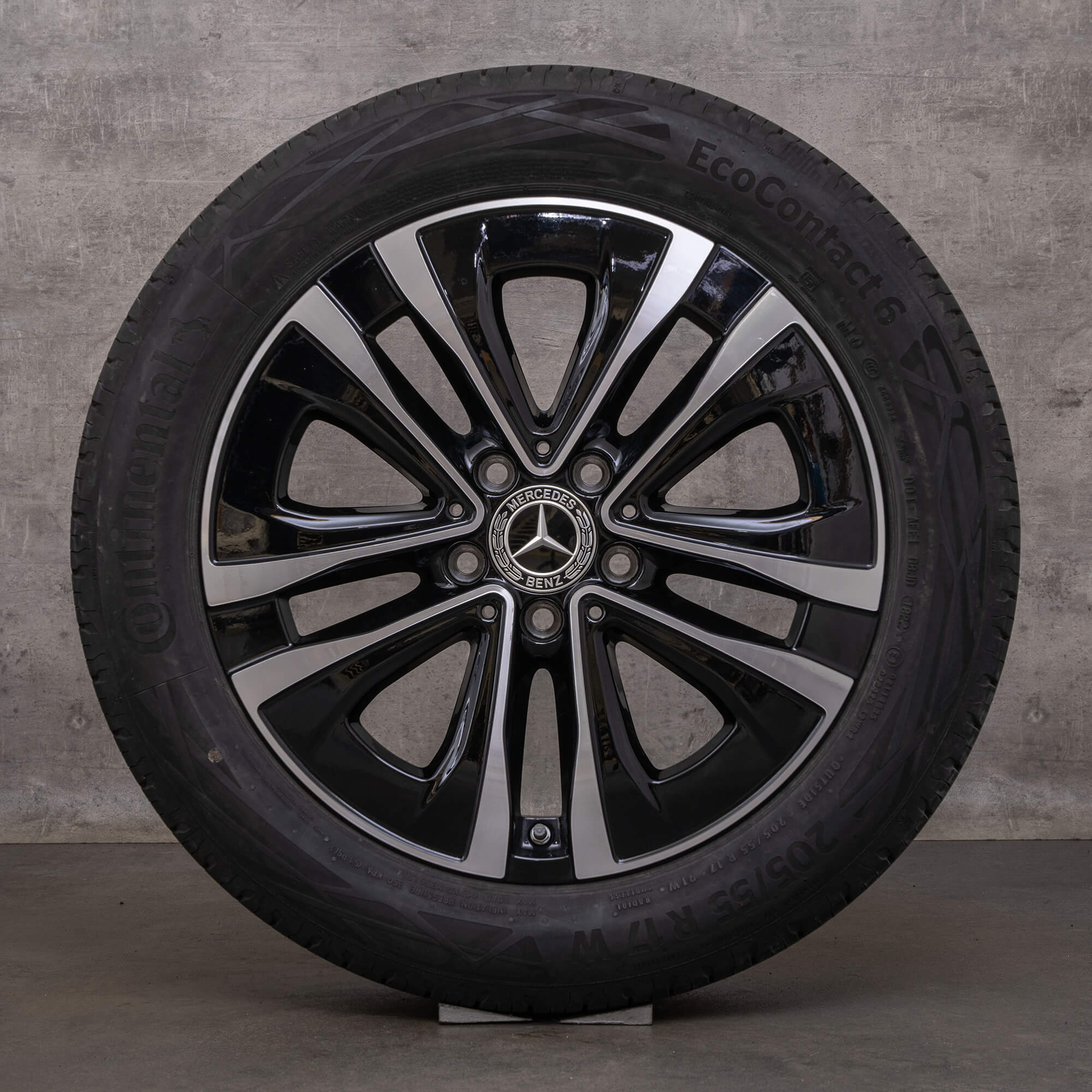 Originální alu kola Mercedes Benz třídy A B CLA AMG 17 palců W177 V177 W247 X118 C118 letni A1774012900 černá lesklá soustružená