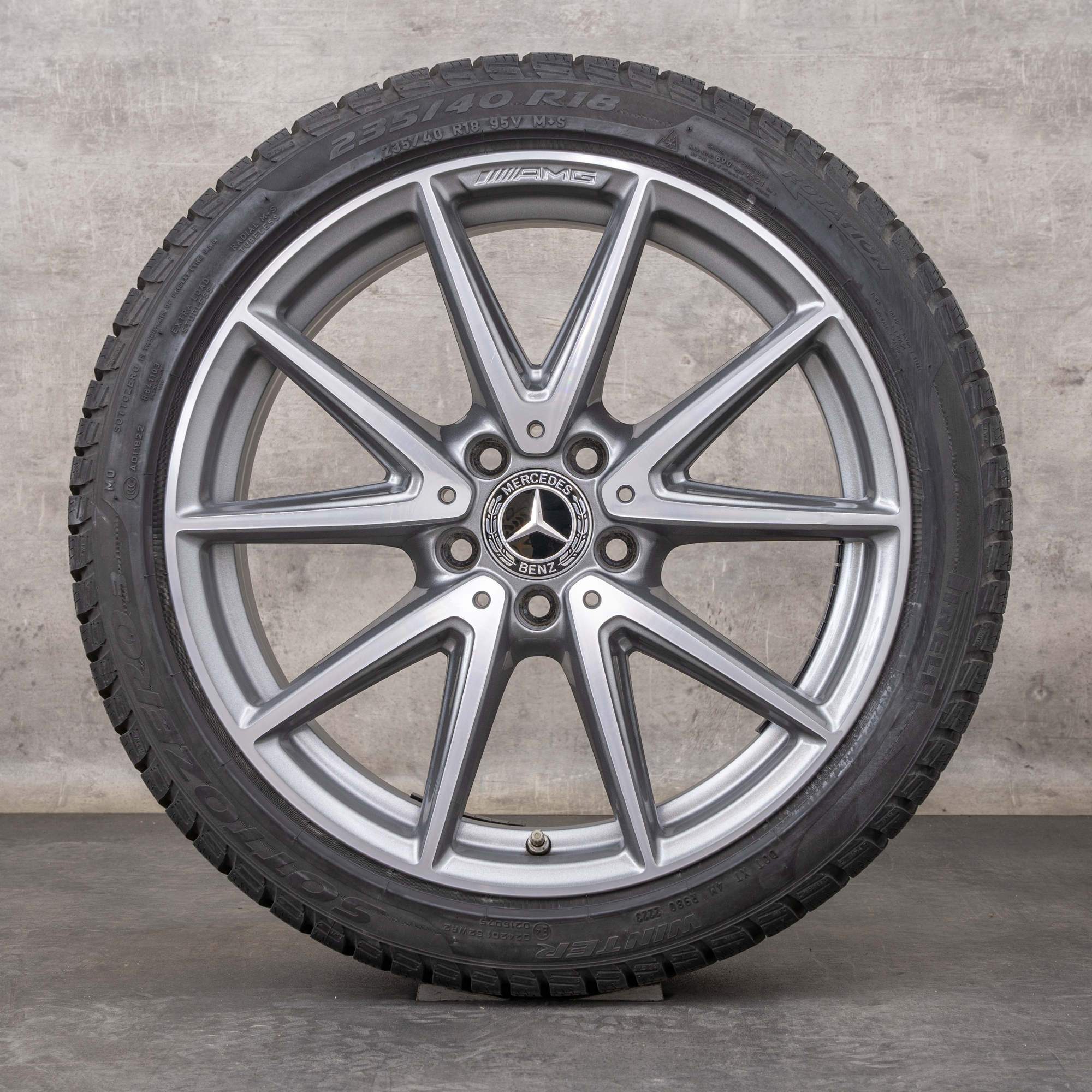 Llantas de invierno originales Mercedes Benz Clase A A45 CLA45 AMG 18 pulgadas 250 Sport W176 W117 llantas A1764010800 gris himalaya pulido brillante