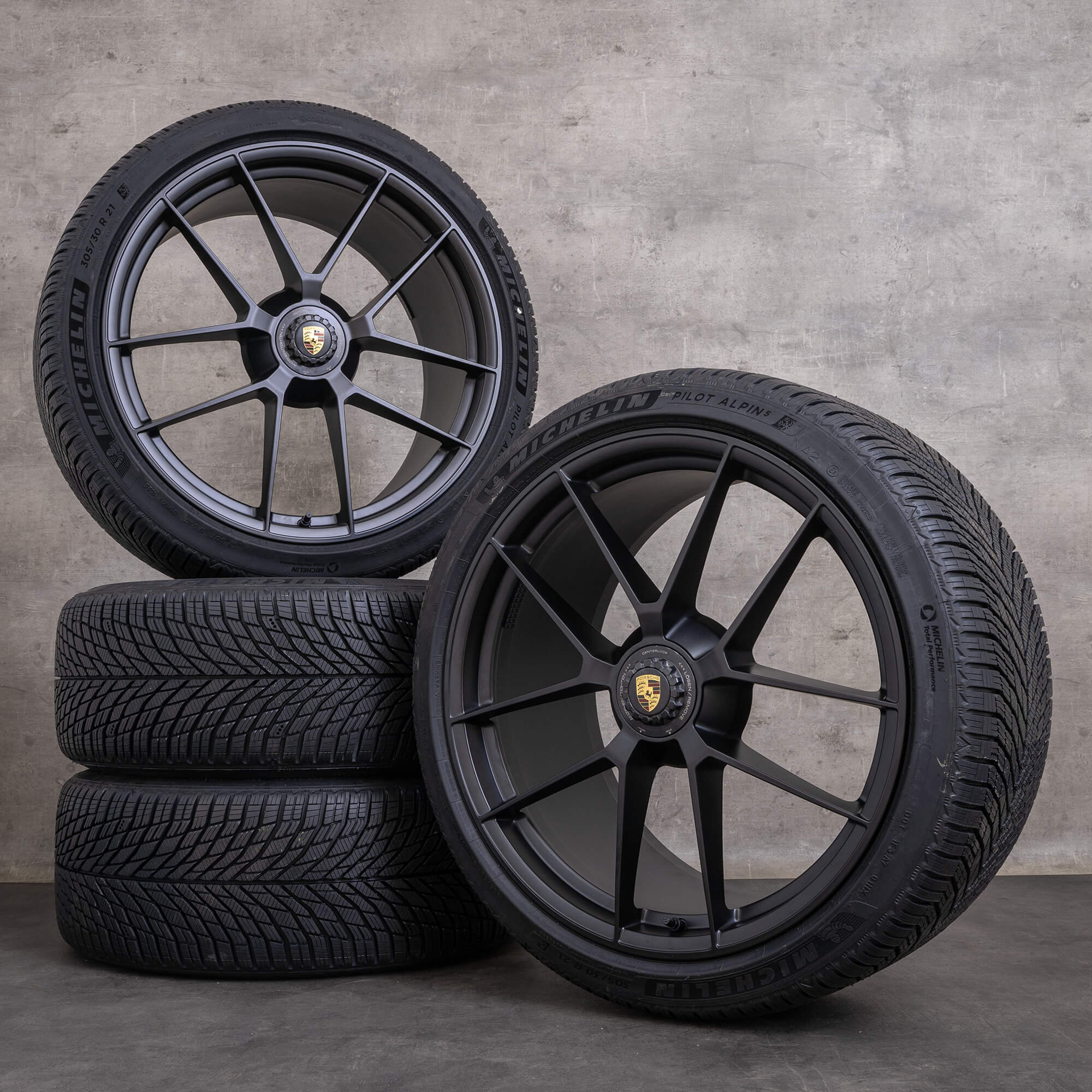 Originale Porsche 911 Carrera GTS vinterhjul 20 tommer 992.2 II fælge 992601025BT 992601025FD sort mat NYHED