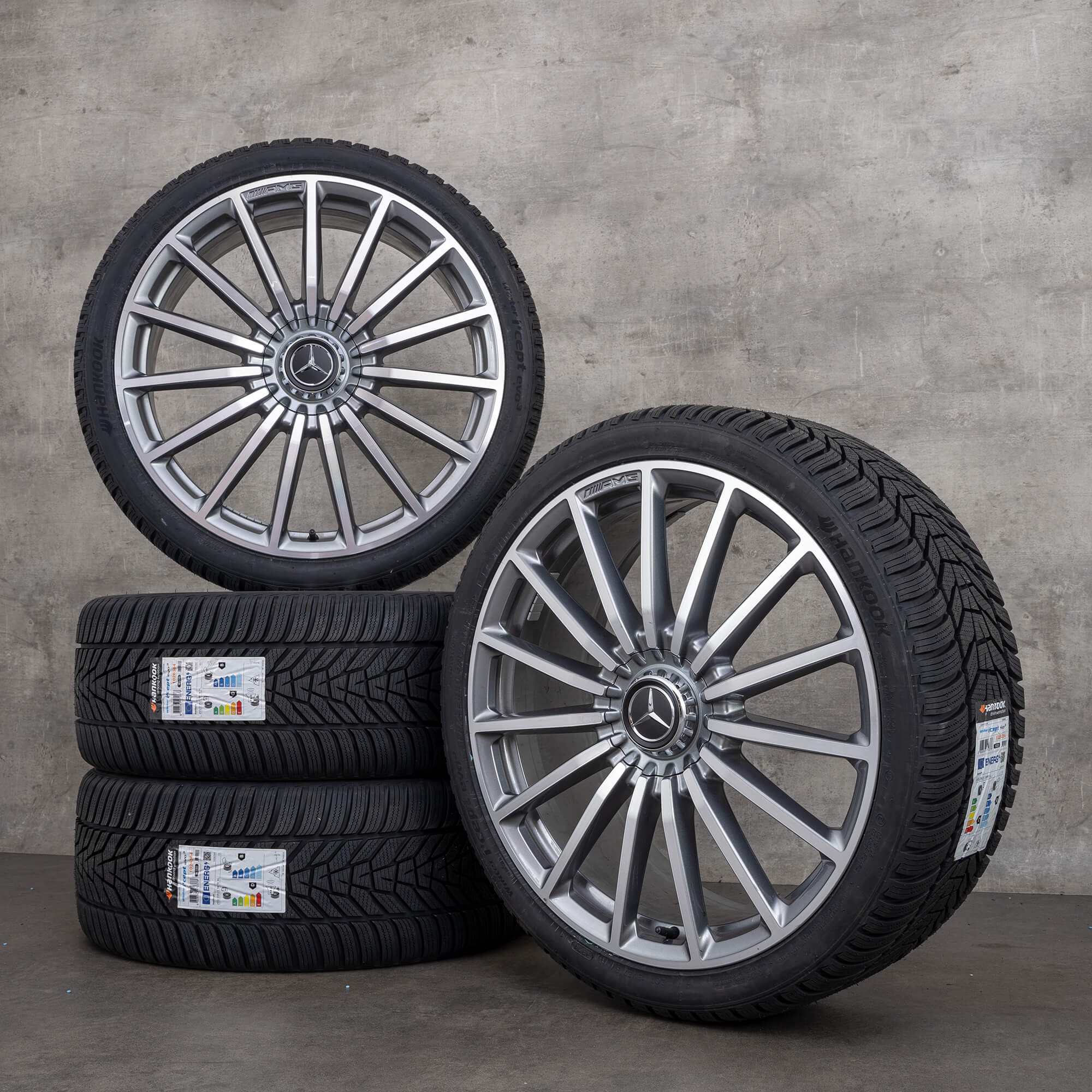 Oryginał Mercedes Benz GLA GLB 35 45 AMG koła zimowe 21 cali X247 H247 felgi A2474012200 himalaya szary polerowane NOWOŚĆ