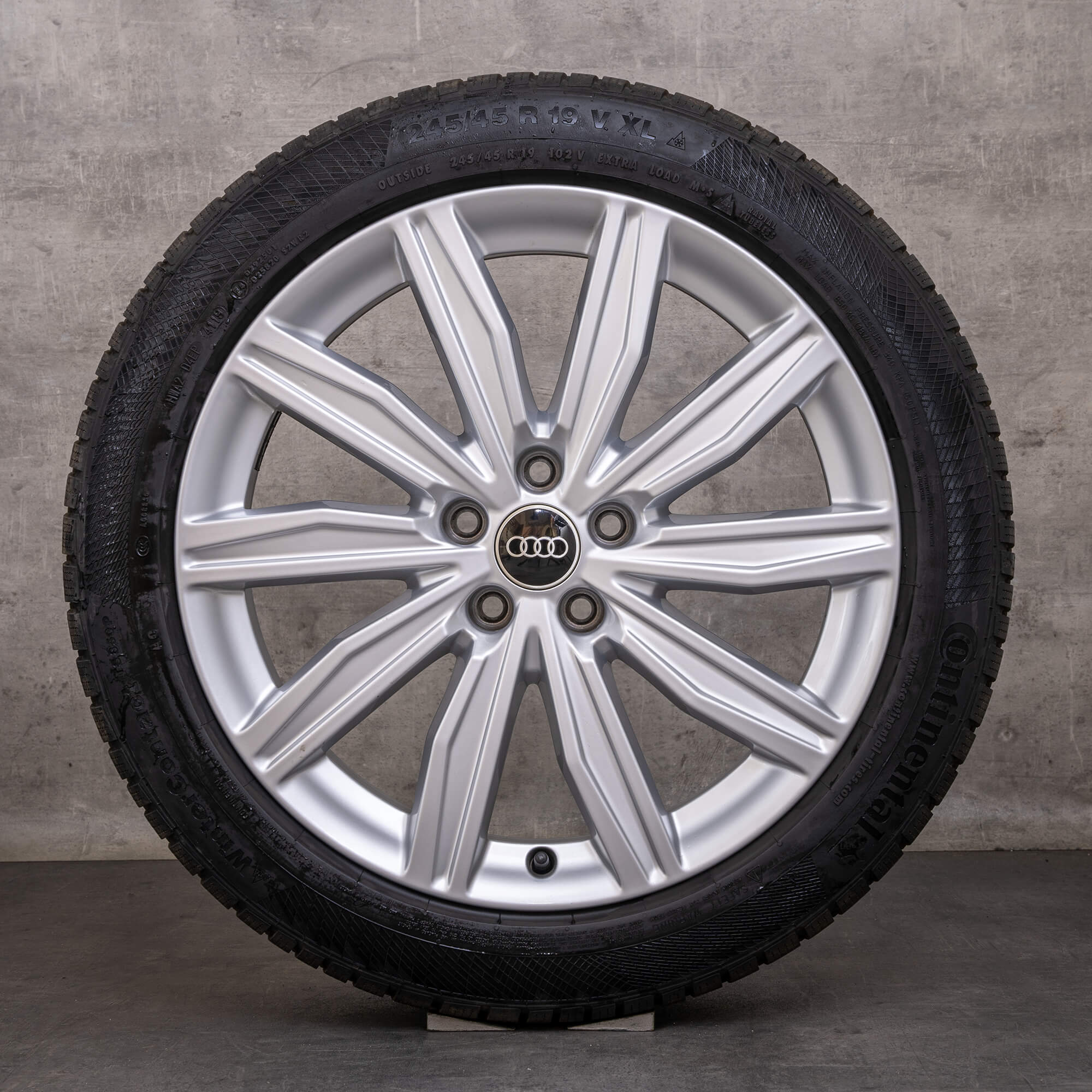 Original Audi A6 S6 jante vară 19 inch 4K C8 4K0601025M design dinamic argint lucios