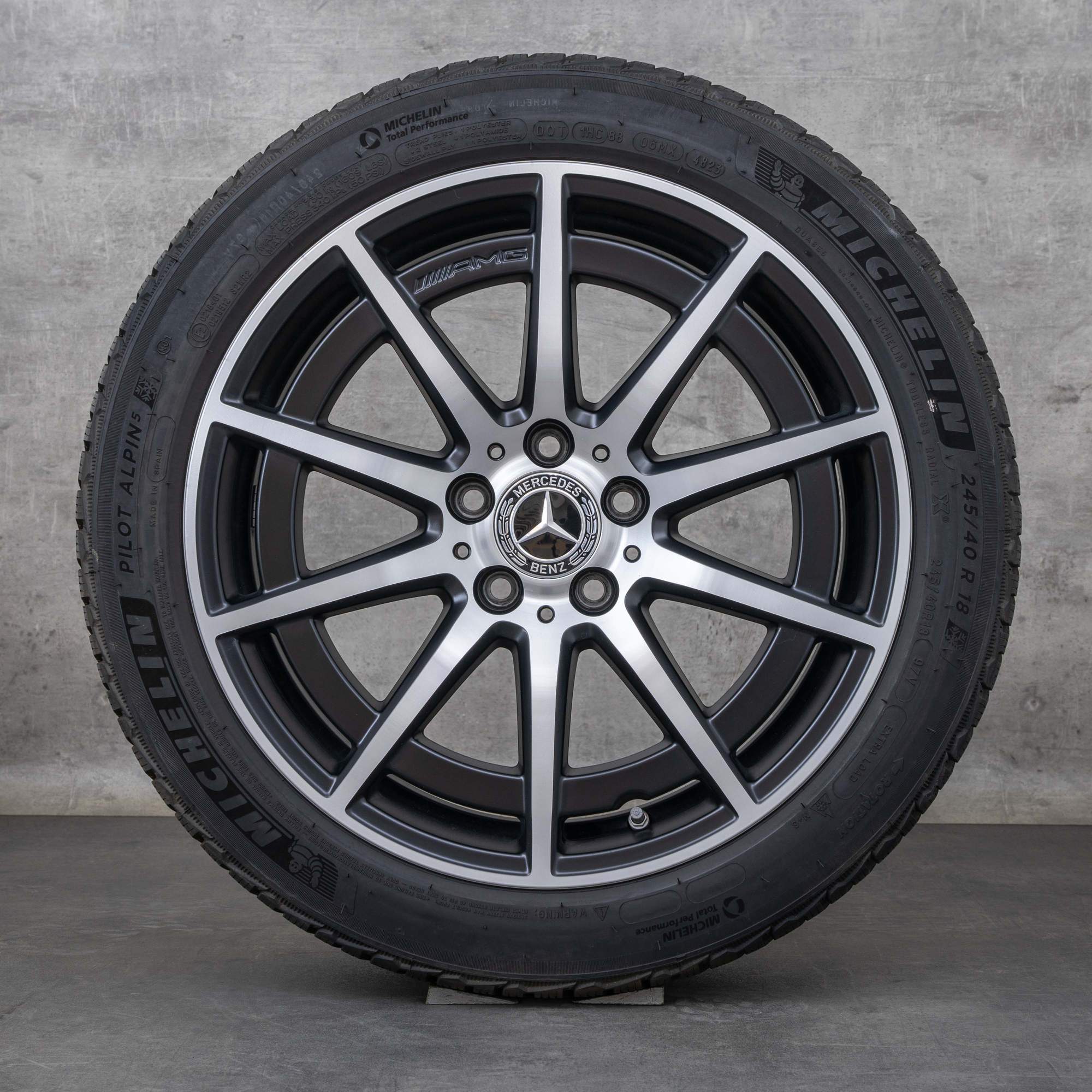 Alkuperäiset Mercedes Benz A-Class A45 CLA 45 AMG talvirenkaat 18 tuuman W177 V177 C118 X118 vanteet A1774012100 musta mattapintainen kiillotettu pinta