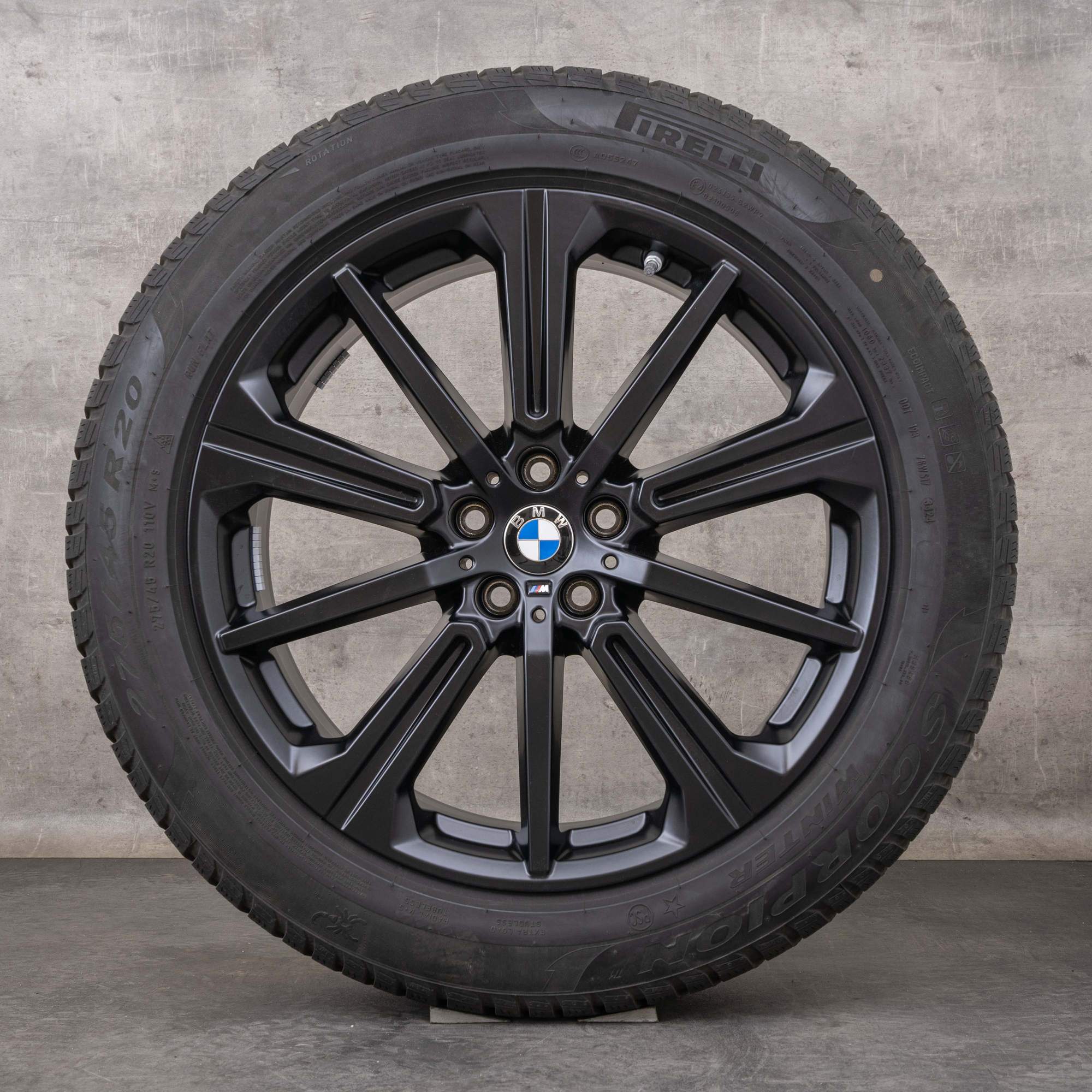 Originalní zimní pneu s disky BMW X5 X6 20palcové ráfky na auto G05 G06 Styling 748 M 6883765 černá matná