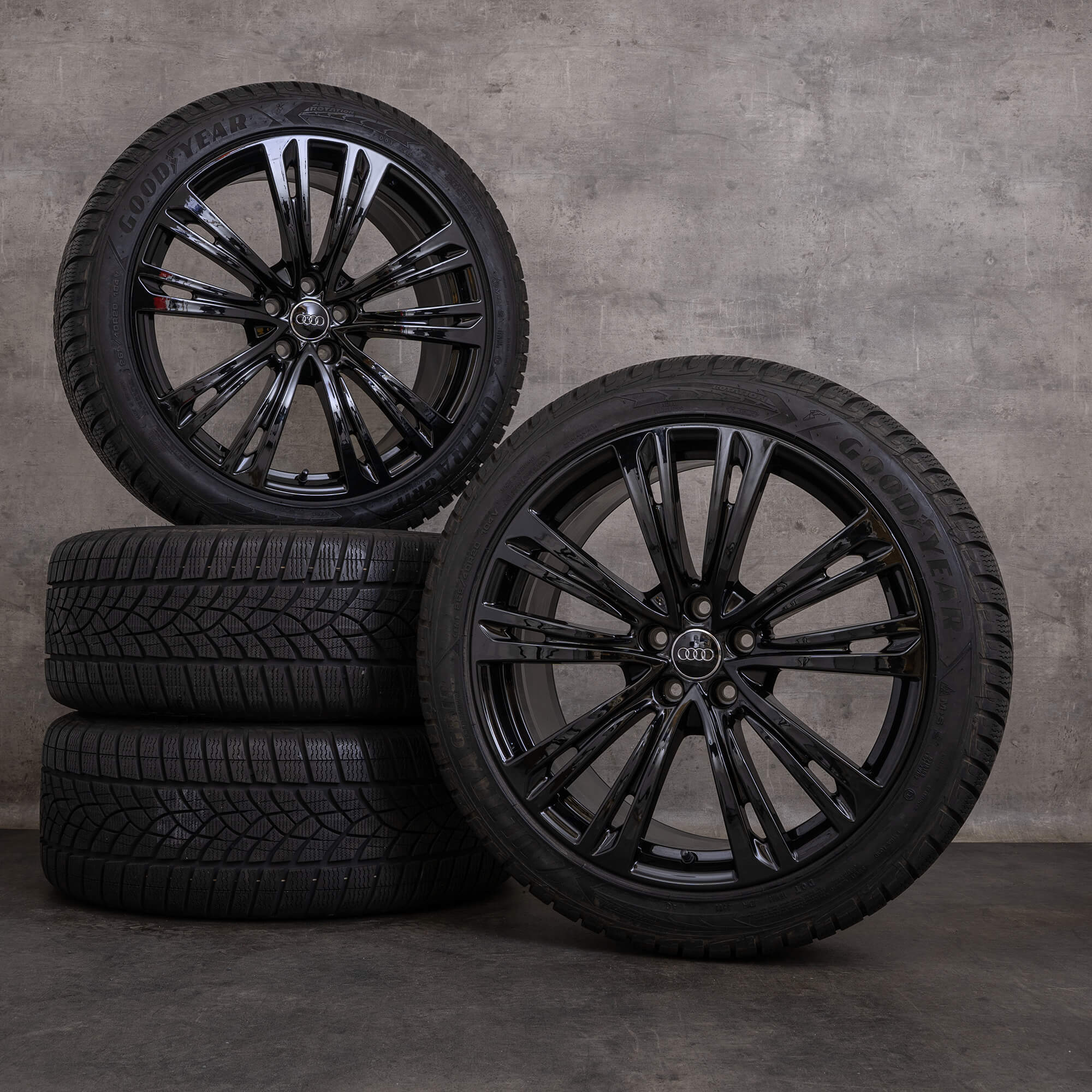 Oryginał Audi A8 S8 koła zimowe 20 cali 4N D5 felgi 4N0601025Q czarny błyszczący
