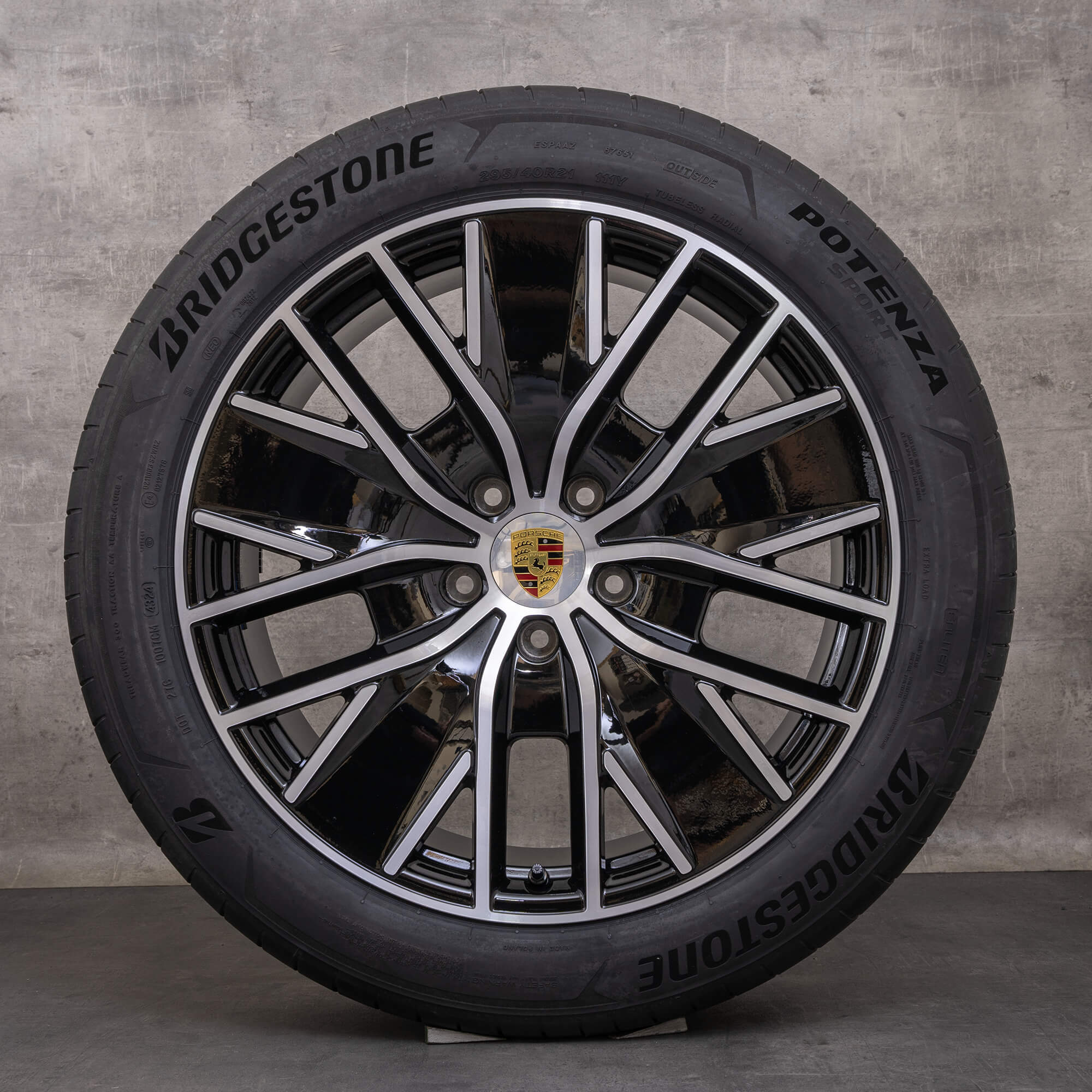 Originales Porsche Macan Electric ruedas de verano llantas 21 pulgadas 95C601025BB 95C601025BC negro brillante torneado