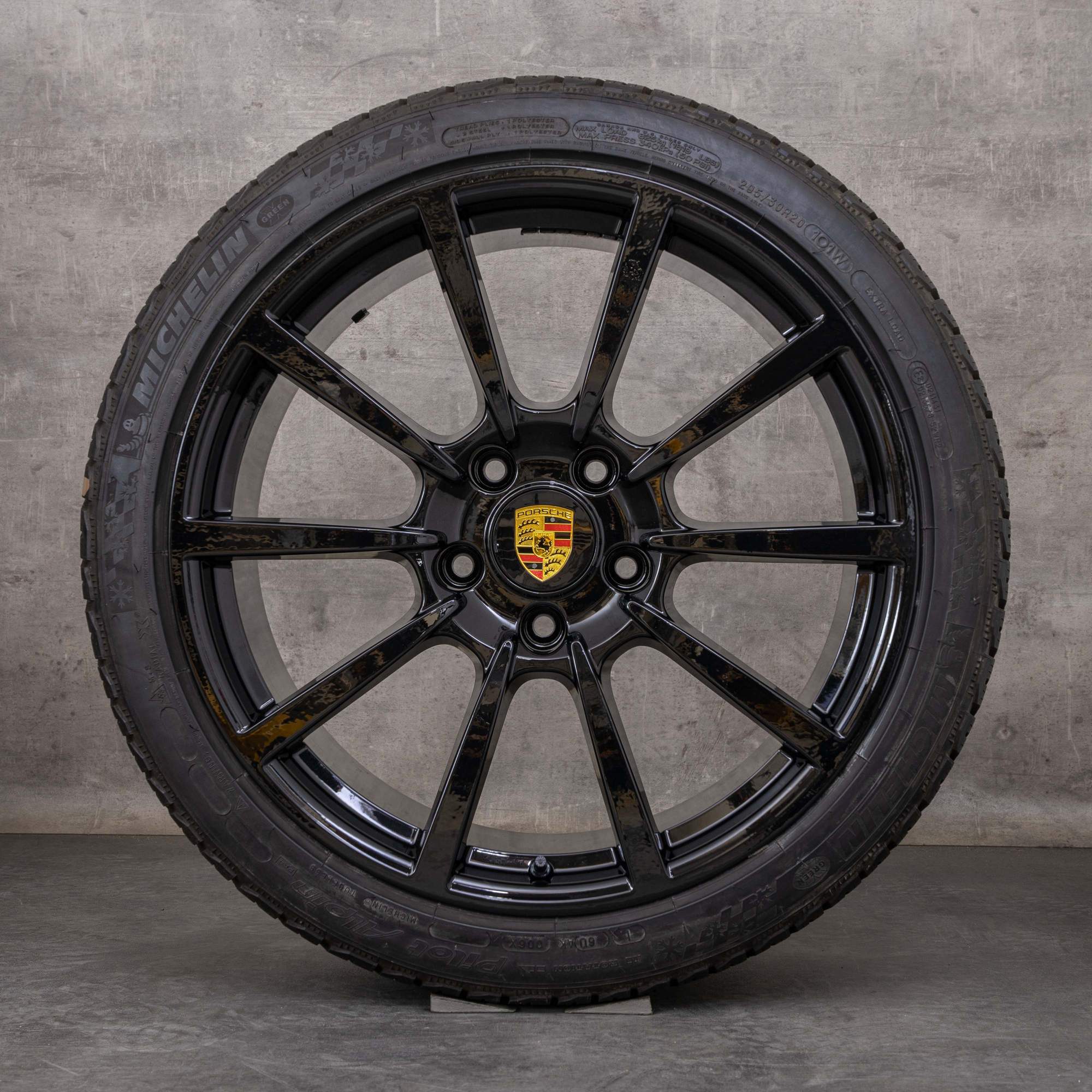 Jantes originais Porsche 911 de inverno 20 polegadas 991 Carrera e jantes S 99136216130 99136216630 preto brilhante
