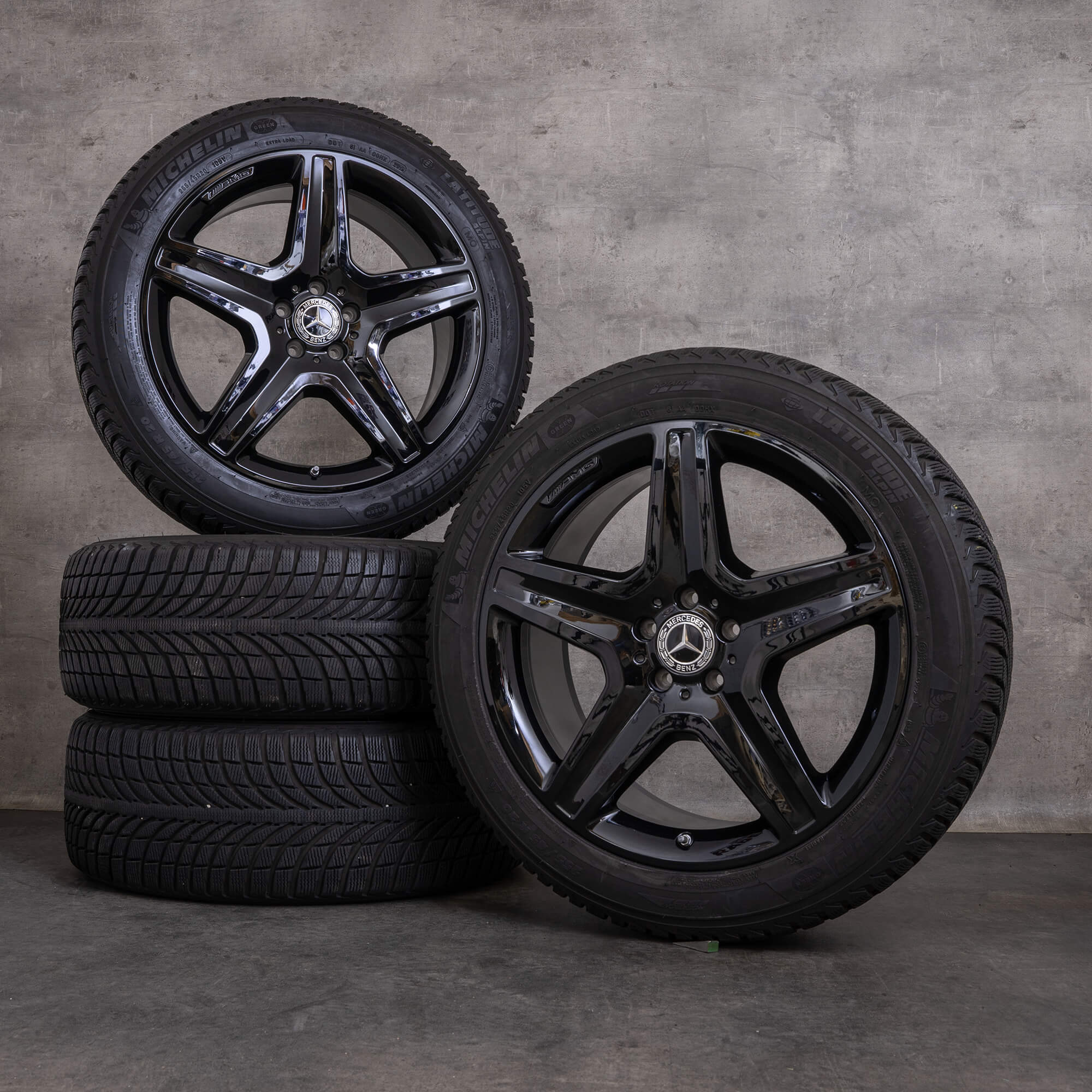 Oryginał Mercedes Benz GLE & 43 AMG koła zimowe 20 cali felgi W166 A1664012002 czarny błyszczący