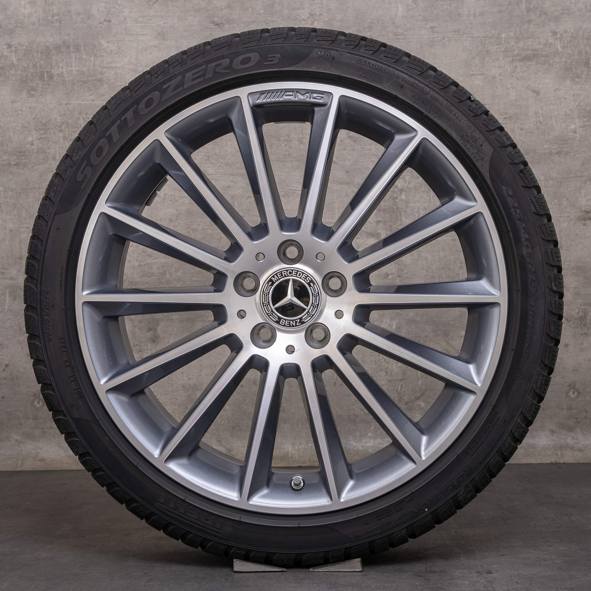 Originele Mercedes A B-klasse CLA winterwielen 19 inch W177 V177 W247 C118 X118 velgen A1774011600 himalayagrijs glanzend gedraaid