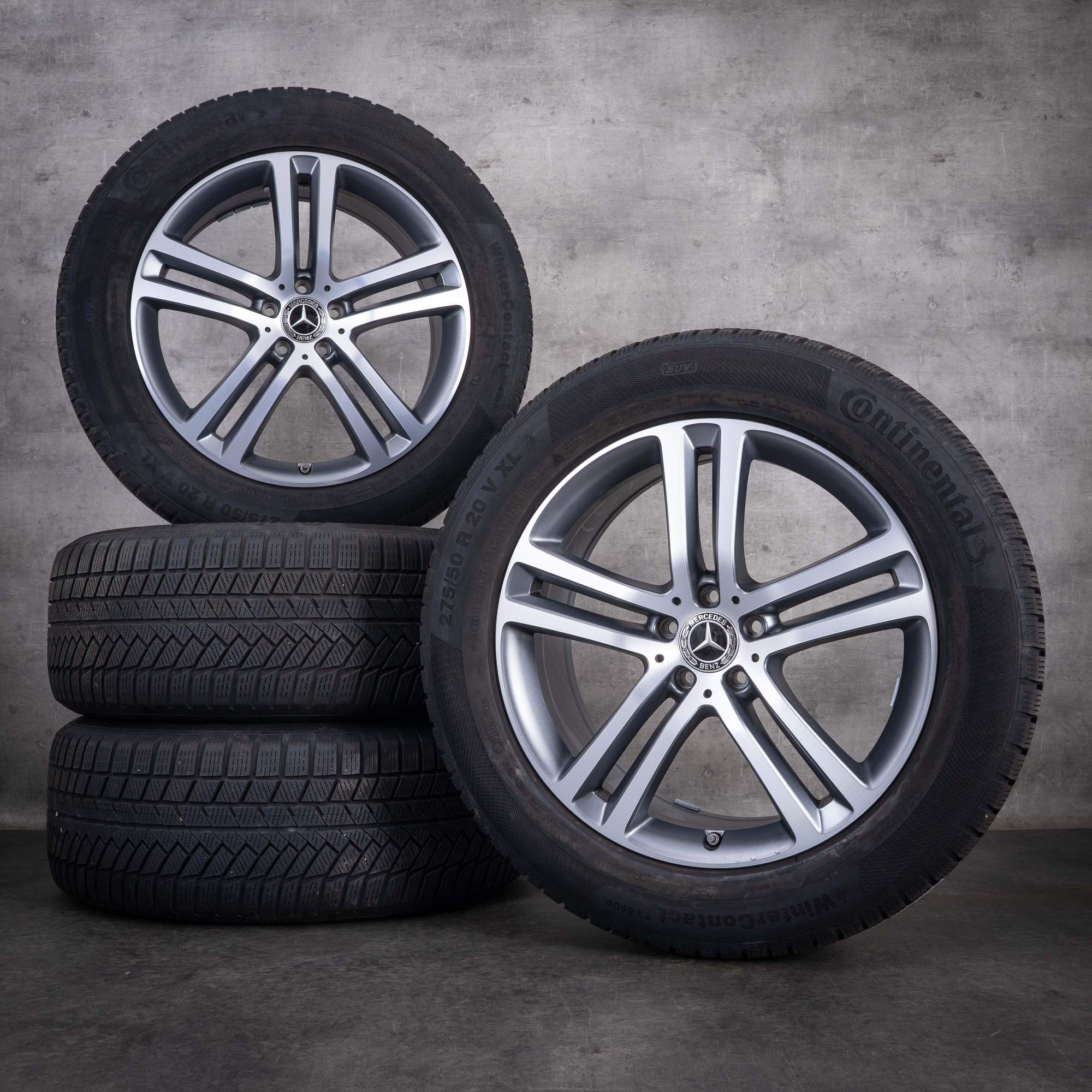 OEM Mercedes-Benz GLE 20inch winter wheels X167 C167 rims A1674012400 A1674012500 Himalaya Gray Matte front diamond cut