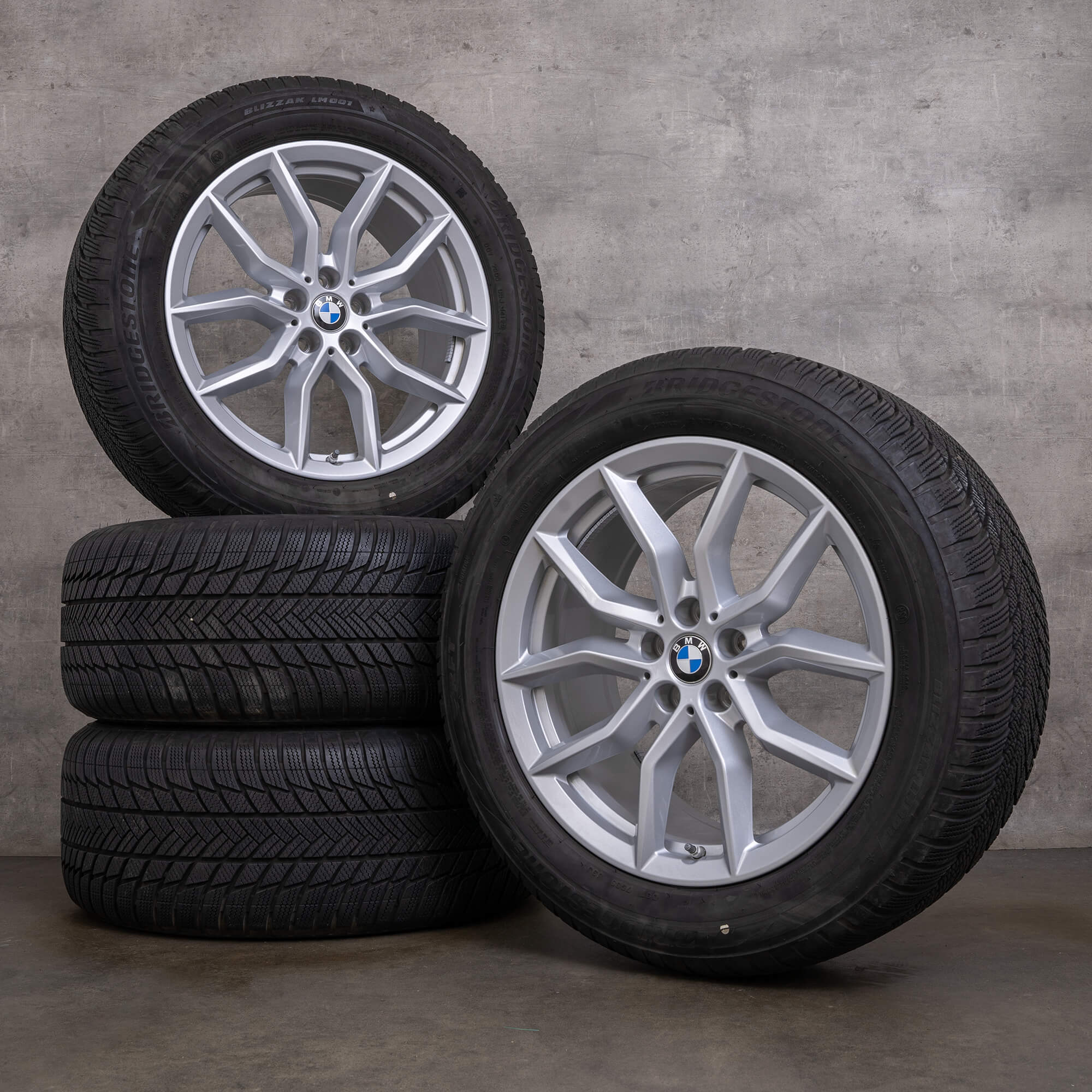 Original BMW X5 X6 vinterhjul 19 tommer G05 G06 felger styling 734 6880685 sølv