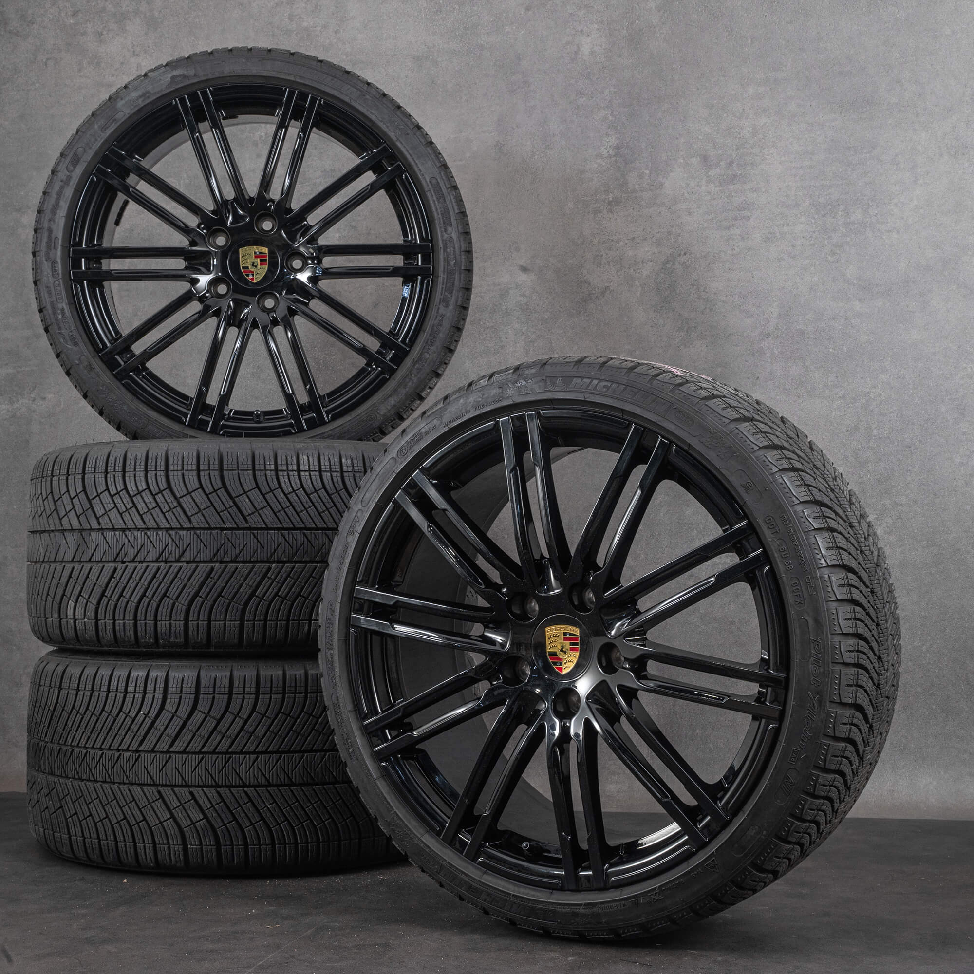 Alkuperäiset Porsche 992 I vanteet 20 tuuman kesäpyörät 99136216106 99136216609 Turbo III musta kiiltävä