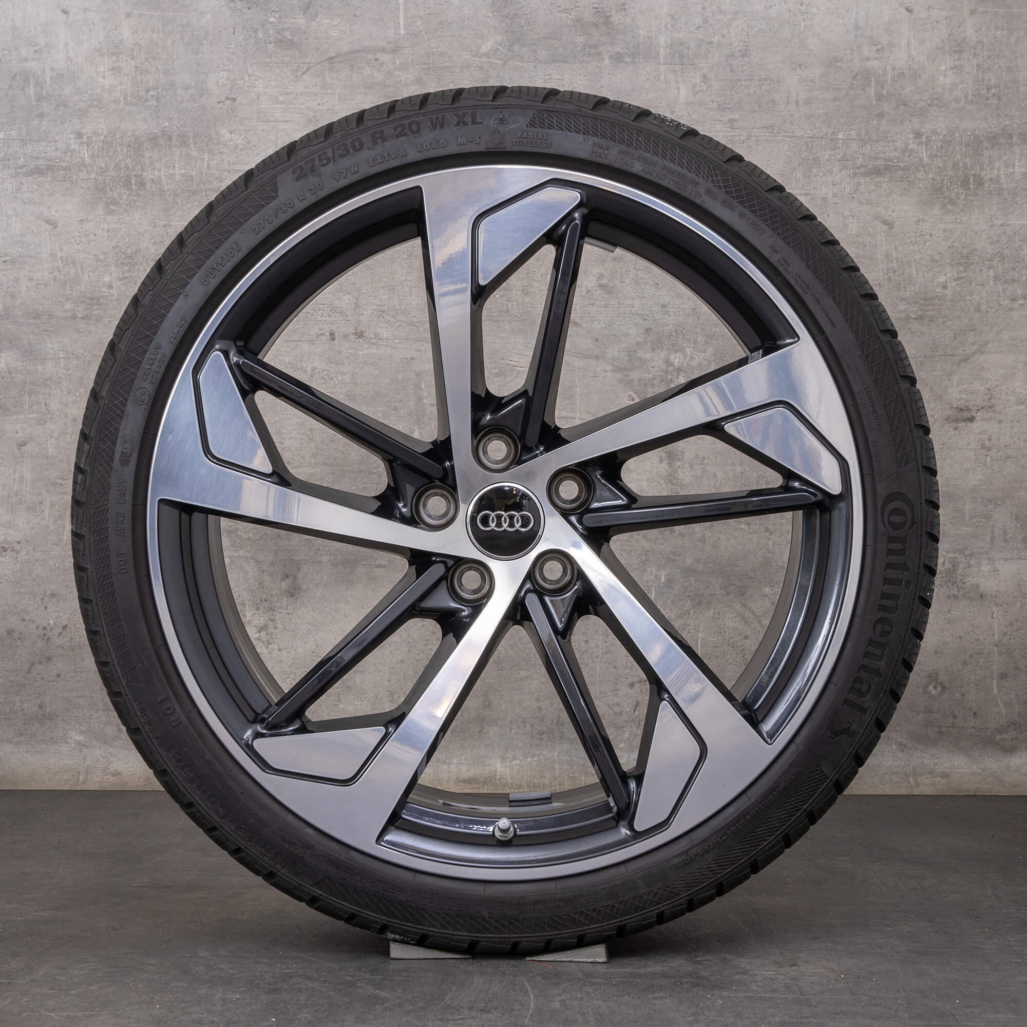 Originale Audi RS4 RS5 Anvelope de iarnă 20 inch B9 8W F5 jante Trapezoid 8W0601025CN granit Lucios
