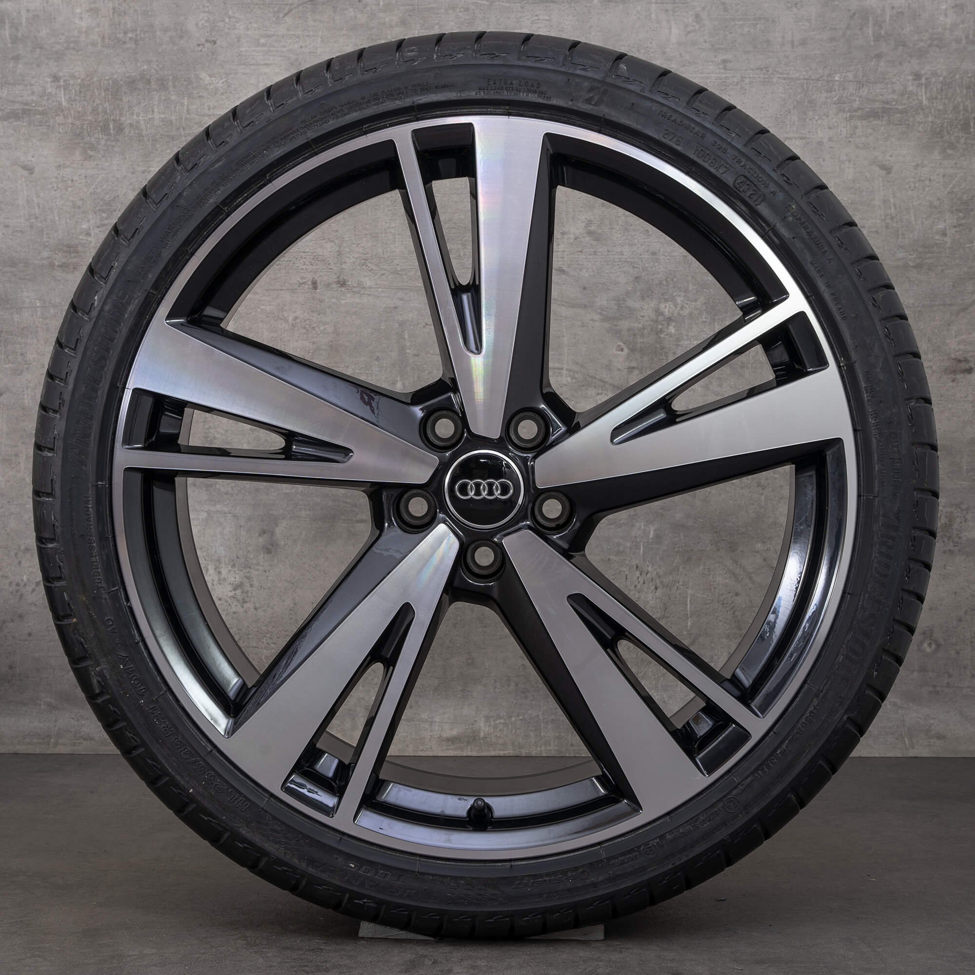 OEM Audi A6 S6 summer wheels 21 inch 4K C8 rims 4K0601025AG Blade black glossy turned NEW