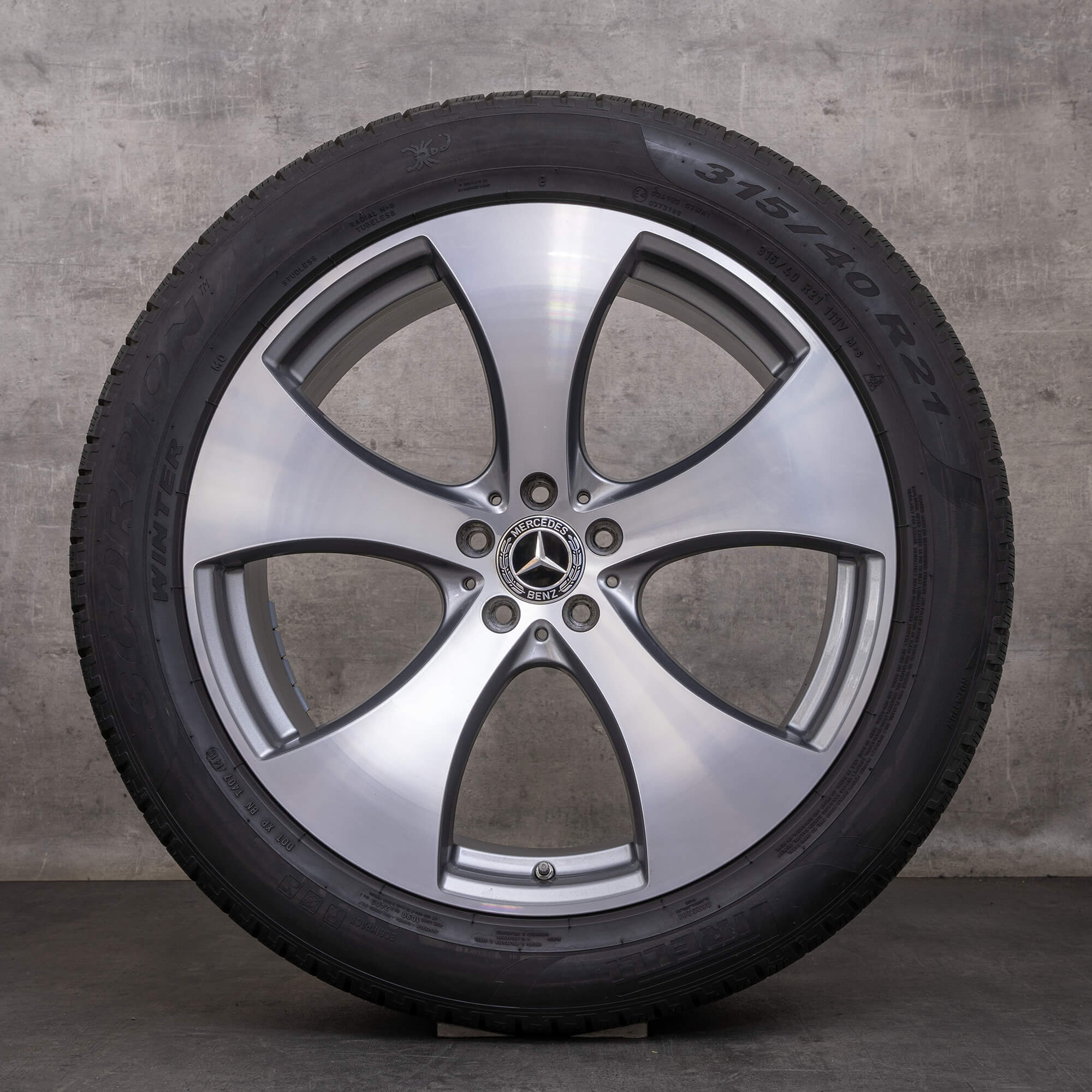 Alkuperäiset Mercedes Benz GLE talvirenkaat 21 tuuman C292 vanteet A2924010400 A2924010500 himalajanharmaa Kiillotettu