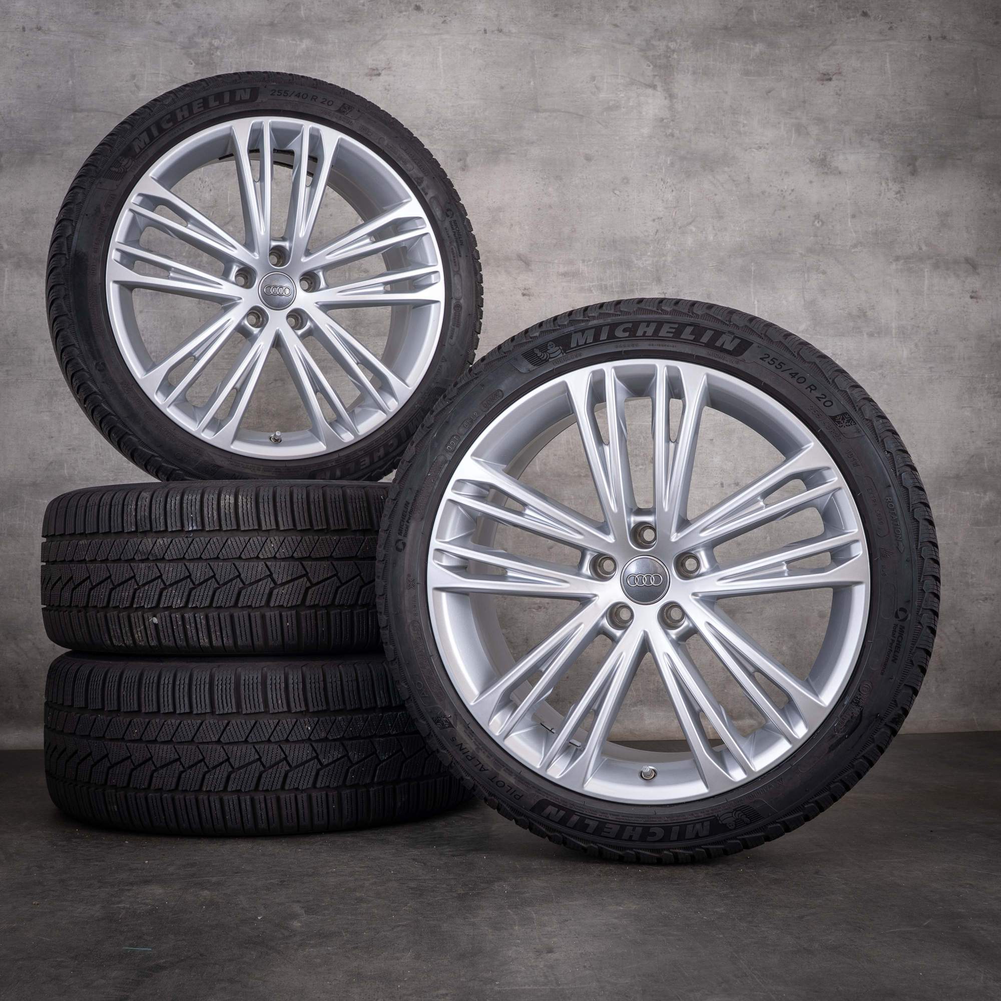Originele Audi A7 S7 winterbanden op velg 20 inch 4K C8 velgen 4K8601025F glanzend zilver