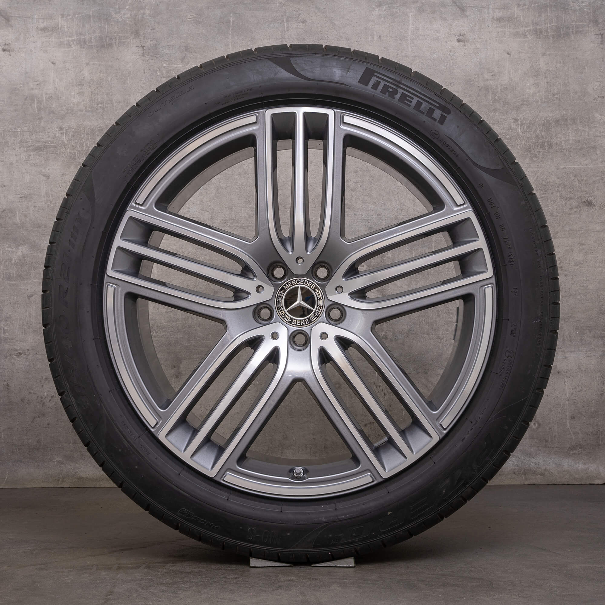 Orijinal Mercedes Benz GLS kış jantları 21 inç X167 jantlar A1674015100 A1674015300 himalaya gri parlak tornalanmış