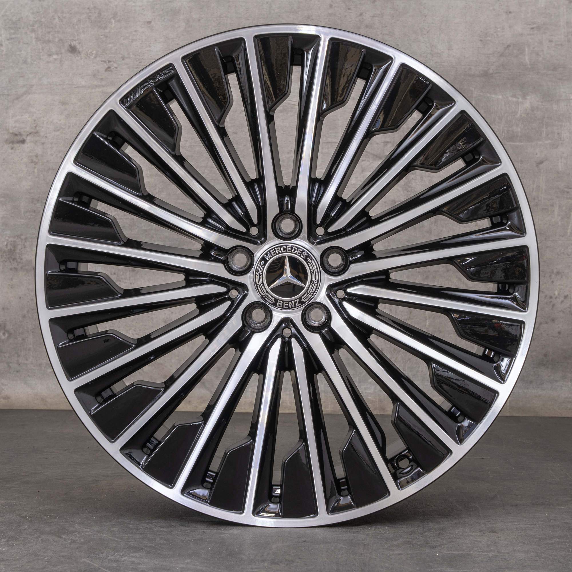 Jantes originais Mercedes Benz Classe E AMG 20 polegadas W214 S214 A2144010500 A2144010600 preto polido NOVO