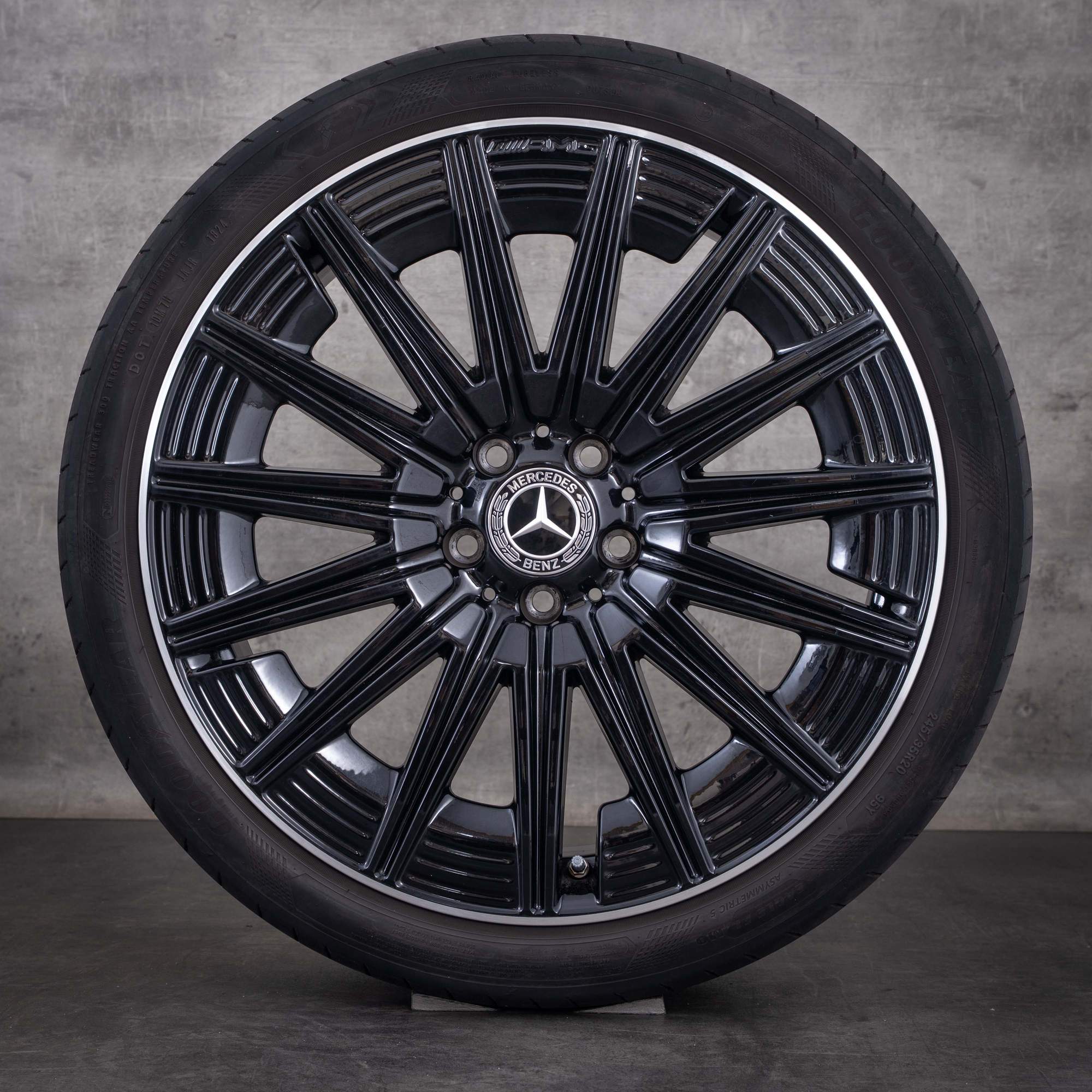 Orijinal Mercedes-Benz CLE AMG jantlar 20 inç A236 C236 Yaz lastikleri A2364012300 A2364012400 elmas kesim siyah