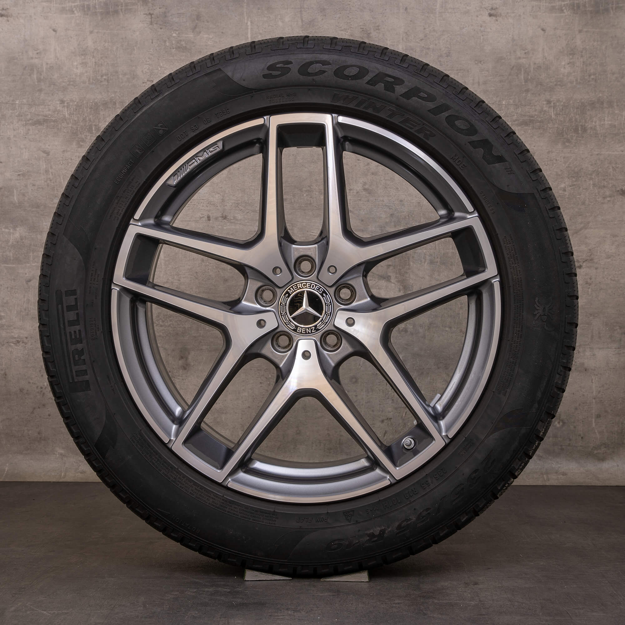 Alkuperäiset Mercedes Benz GLC & 43 AMG talvirenkaat 19 tuuman C253 X253 vanteet A2534011800 himalajanharmaa kiillotettu