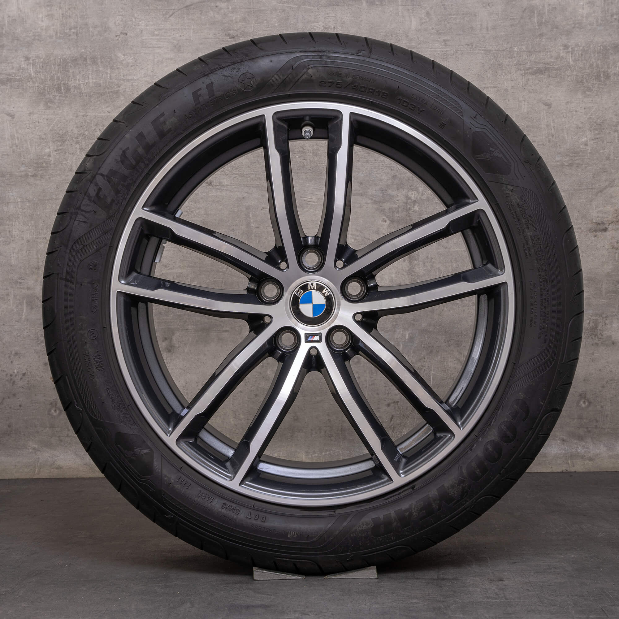Original BMW 5er Felgen 18 Zoll G30 G31 Sommerräder Styling 662 M 8093915 8093916 orbit grey glanzgedreht