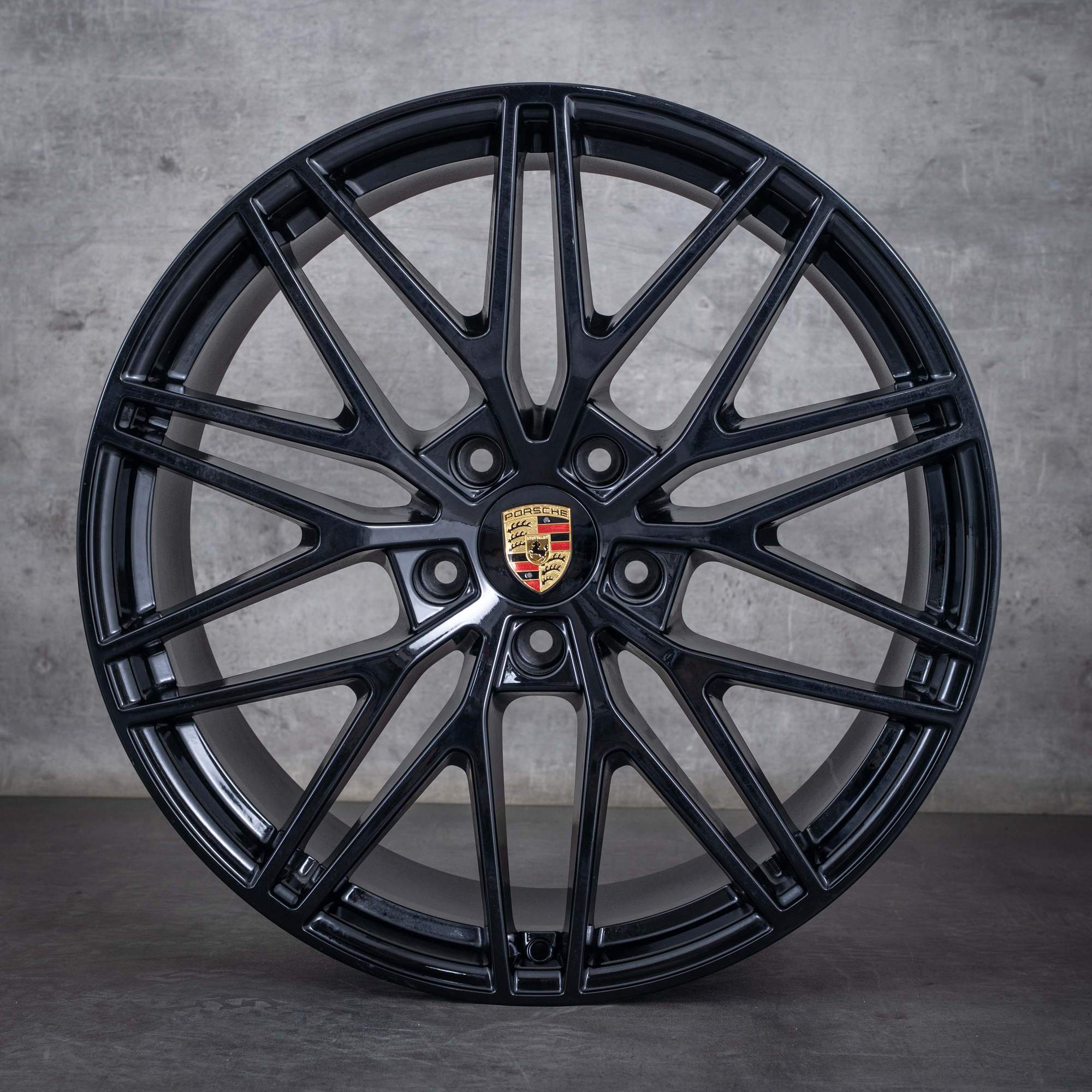 Oryginalne felgi Porsche Cayenne 21 cali 9YA II E3 9Y0601025CD 9Y0601025CE RS Spyder czarne błyszczące