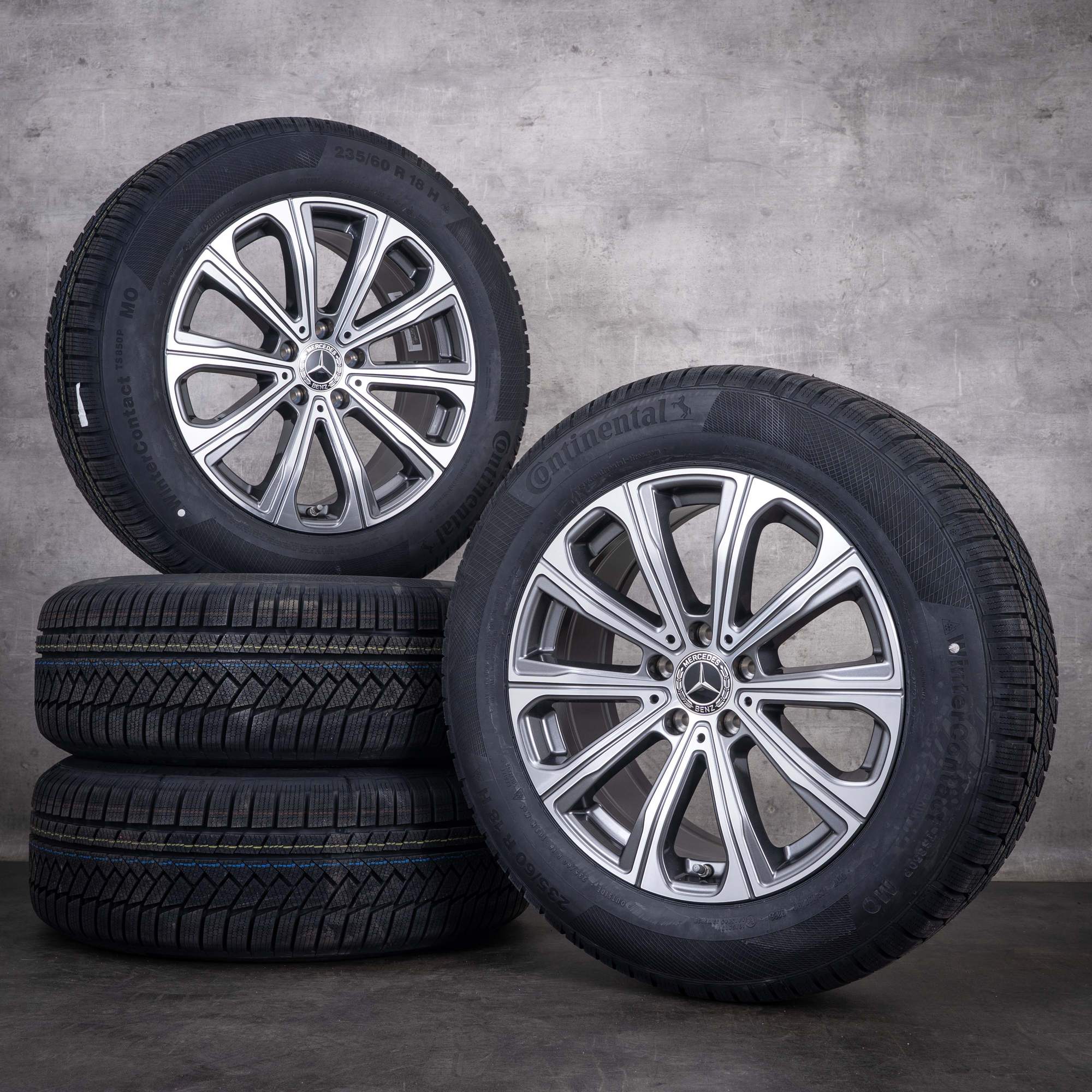 OEM Mercedes-Benz GLC 18inch winter wheels X254 rims A2544014500 Himalaya Gray diamond cut NEW