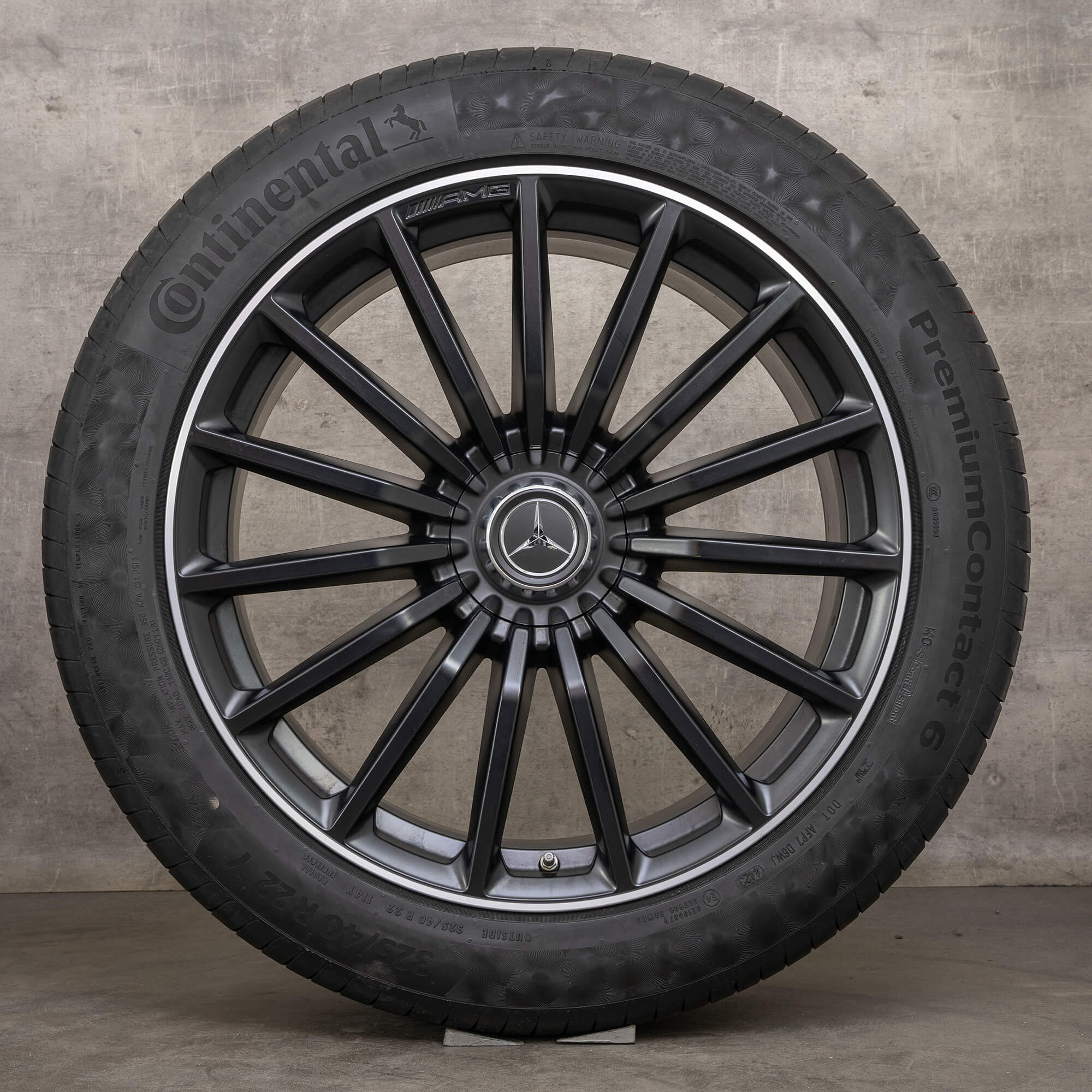 Originale AMG Mercedes Benz GLS 63 4Matic+ sommerhjul 22 tommer X167 A1674018300 A1674018400 svart matt blank dreid