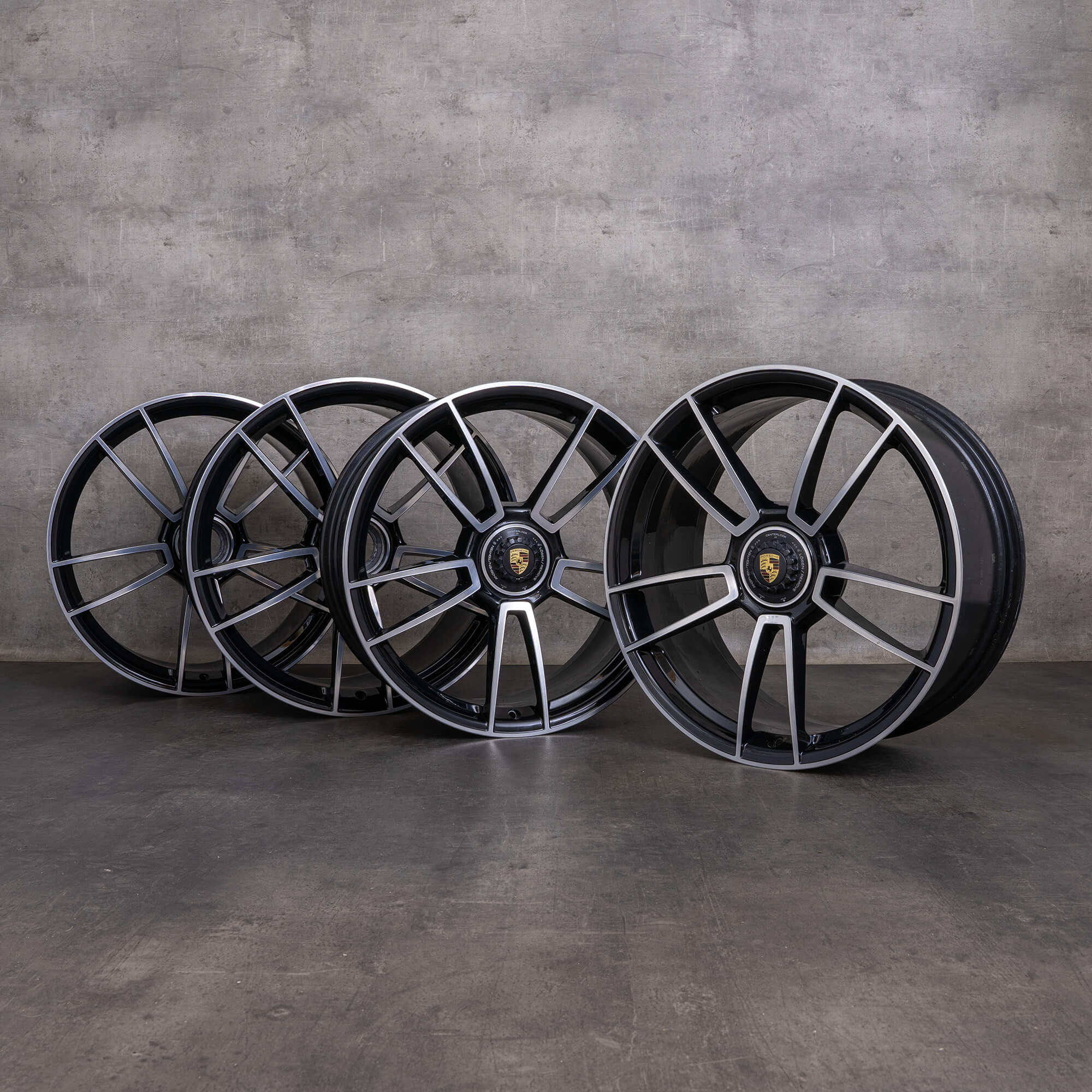 Llantas originales Porsche 911 20 21 pulgadas 992 I Turbo & S 992601025AS 992601025AA negro brillante torneado