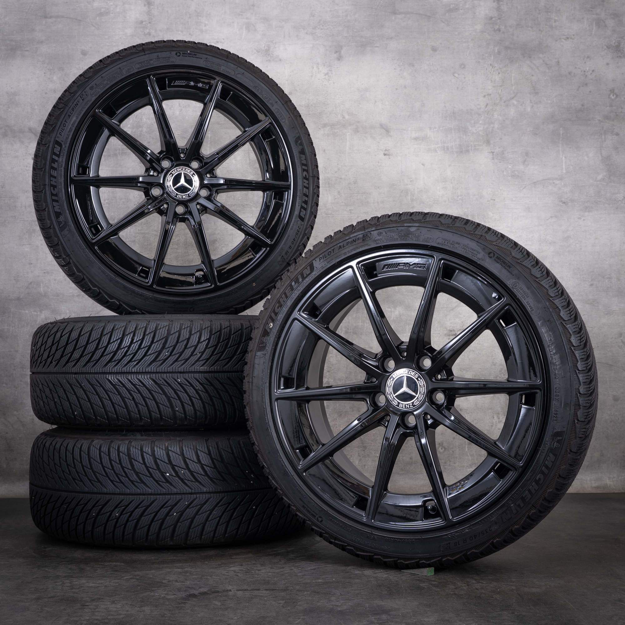 Original Mercedes Benz CLA 35 AMG Winterräder 18 Zoll C118 Felgen A1184010500 schwarz glanz