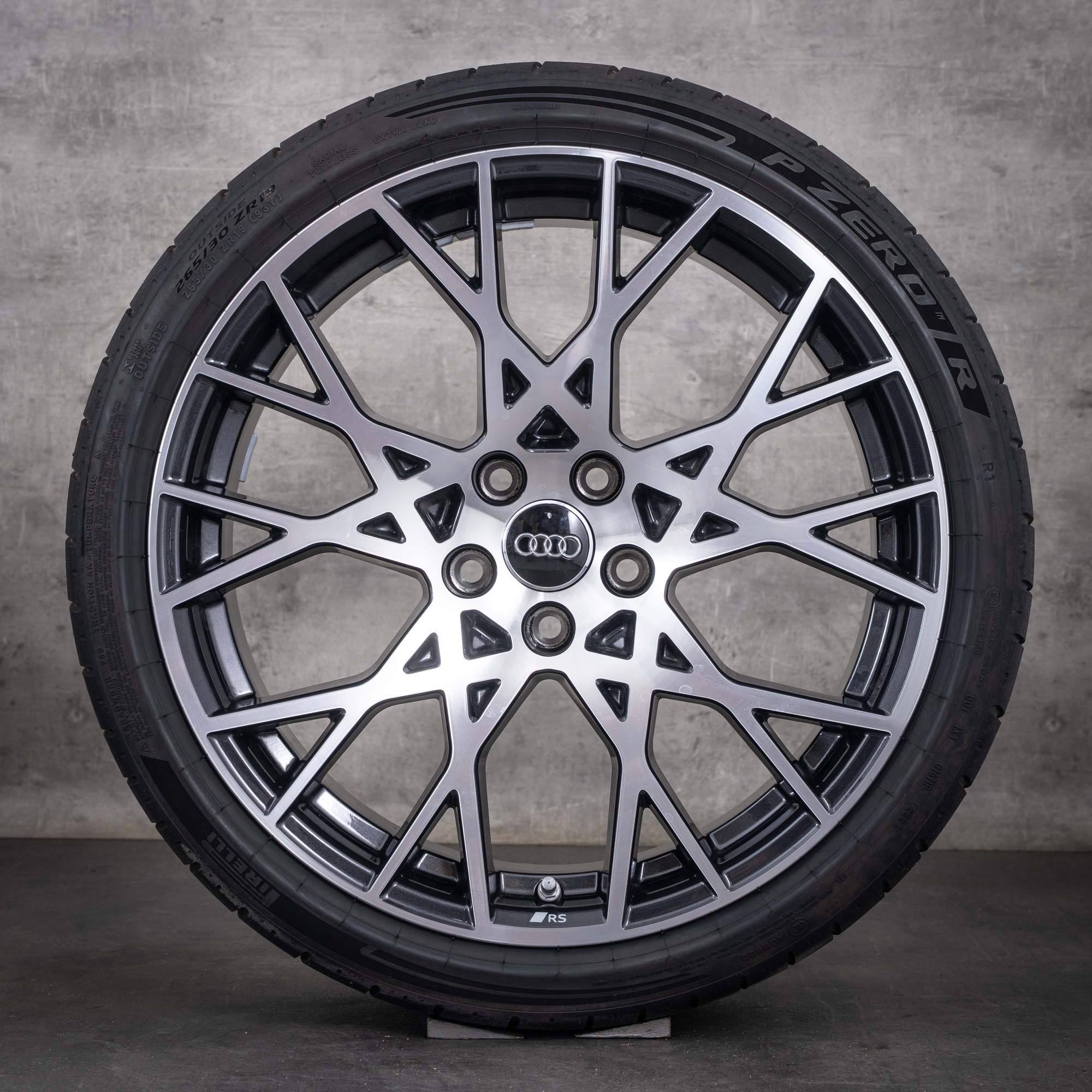 Original Audi RS3 Felgen 19 Zoll 8Y RS Sommerräder 8Y0601025CK 8Y0601025CL granitgrau glanzgedreht