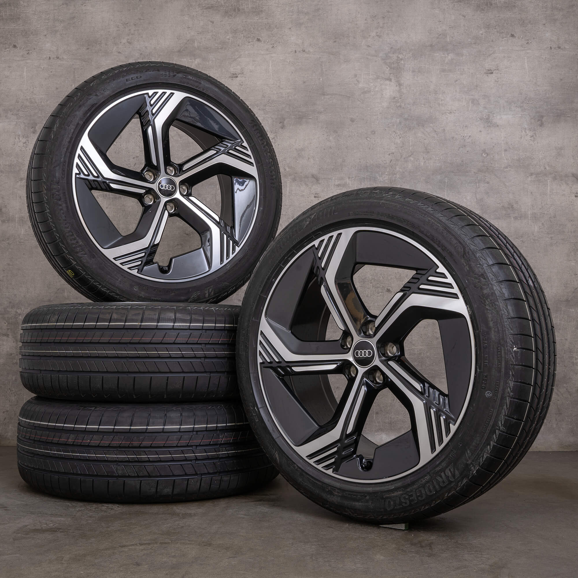 Originale Audi Q4 e-tron & Sportback fælge 20 tommer FZ sommerhjul 89G601025H 89G601025J antracit blank drejet NYHED