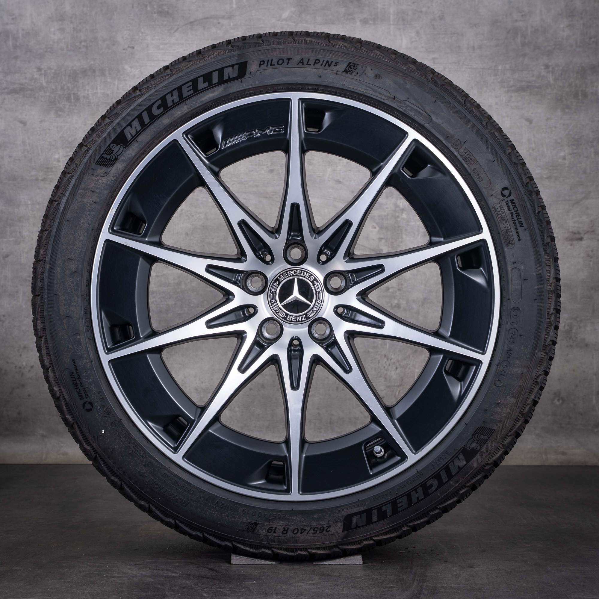 OEM Mercedes-Benz CLE 53 AMG 19inch winter wheels C236 A236 rims A2364012700 A2364012800 matte black diamond cut finish