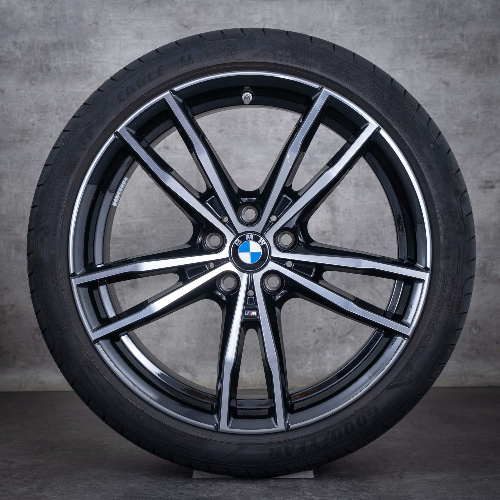Oryginalał BMW seria 2 3 4 felgi 19 cali G42 G20 G21 G22 G23 koła letnie stylizacja 791 M 8089892 8089893 czarne polerowane toczone