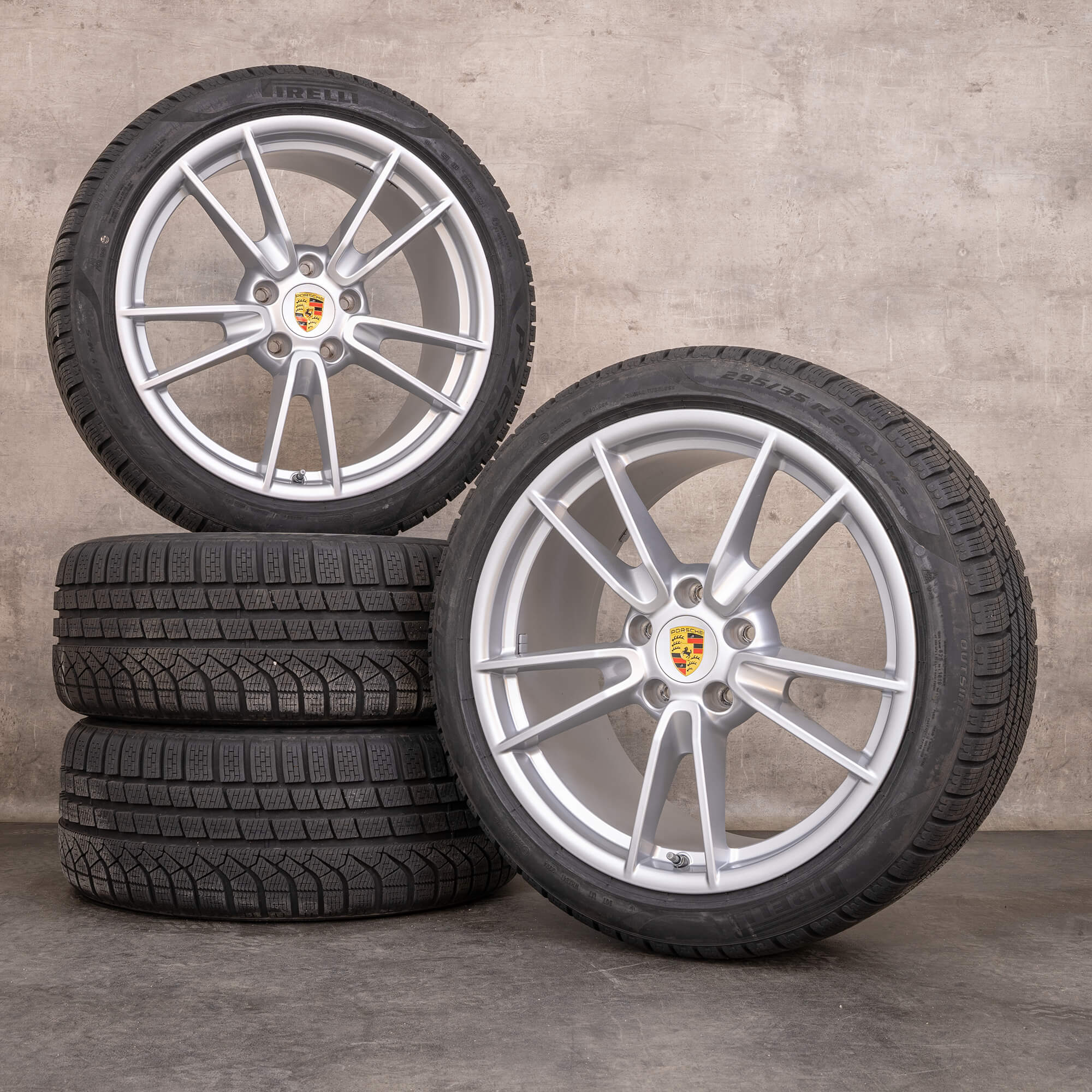 OEM Porsche 911 snow tire packages 19 20 inch 992 I Carrera rims 992601025 992601025B silver glossy