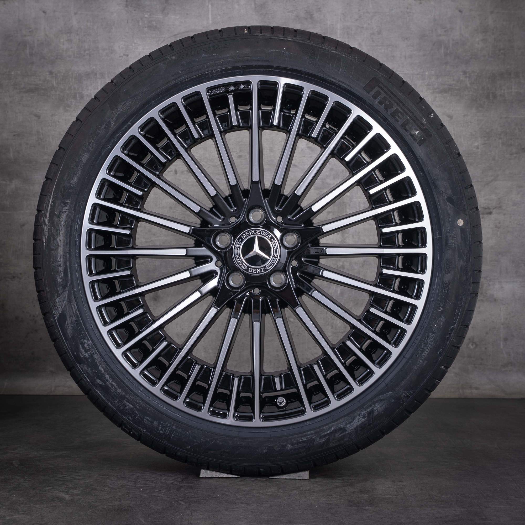 OEM Mercedes-Benz EQA EQB AMG 20inch H243 x 243 rims with summer tyres A2434010600 Black Front diamond cut - wheel 3 of 4