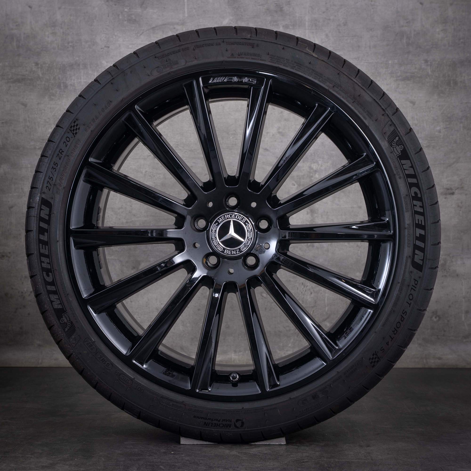 Original Mercedes S-Klasse AMG Felgen 20 Zoll W222 C217 A217 Sommerräder A2224010400 A2224010500 schwarz glanz