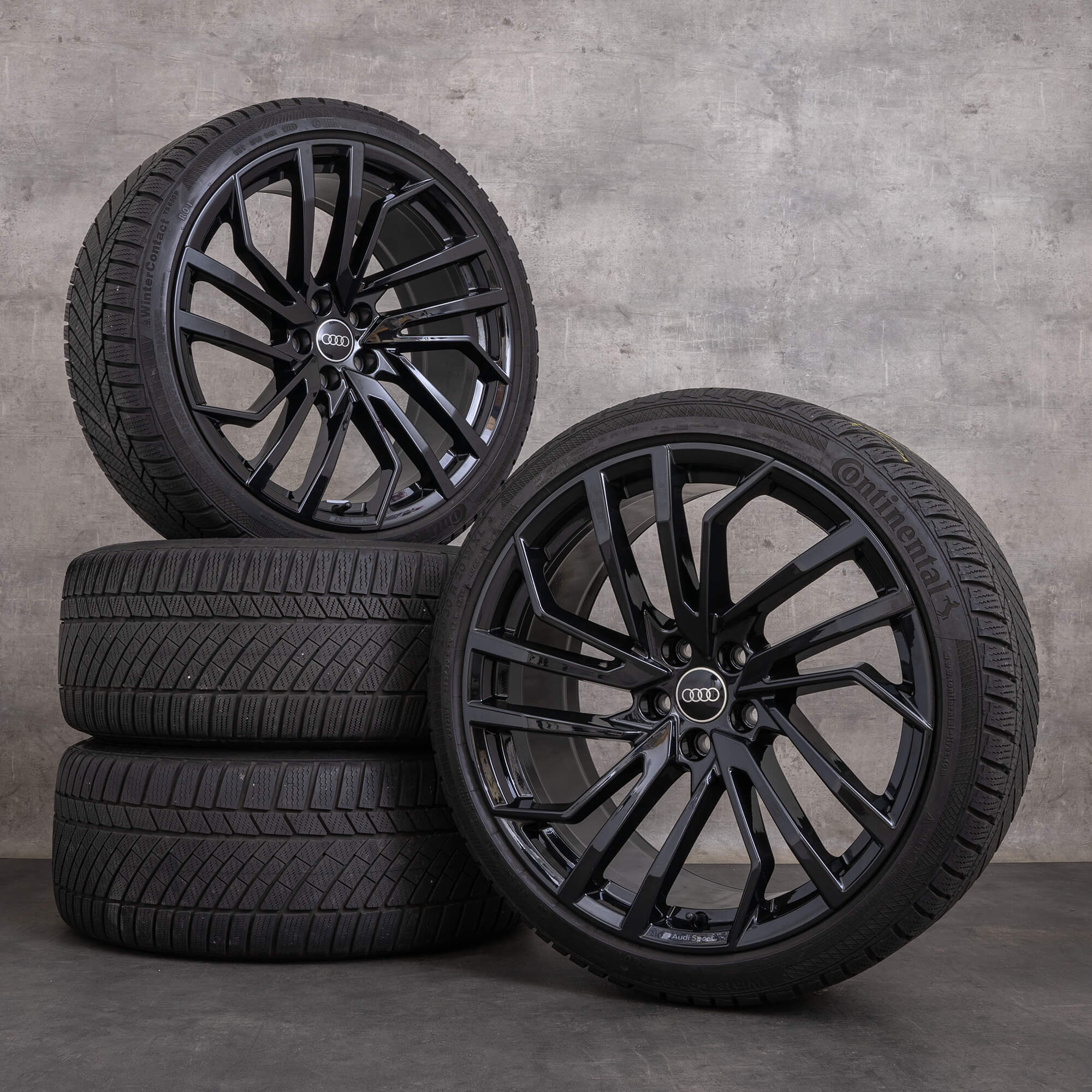 Originale Audi RS4 RS5 vinterdæk med fælge 20 tommer B9 8W F5 8W0601025FT sort blank