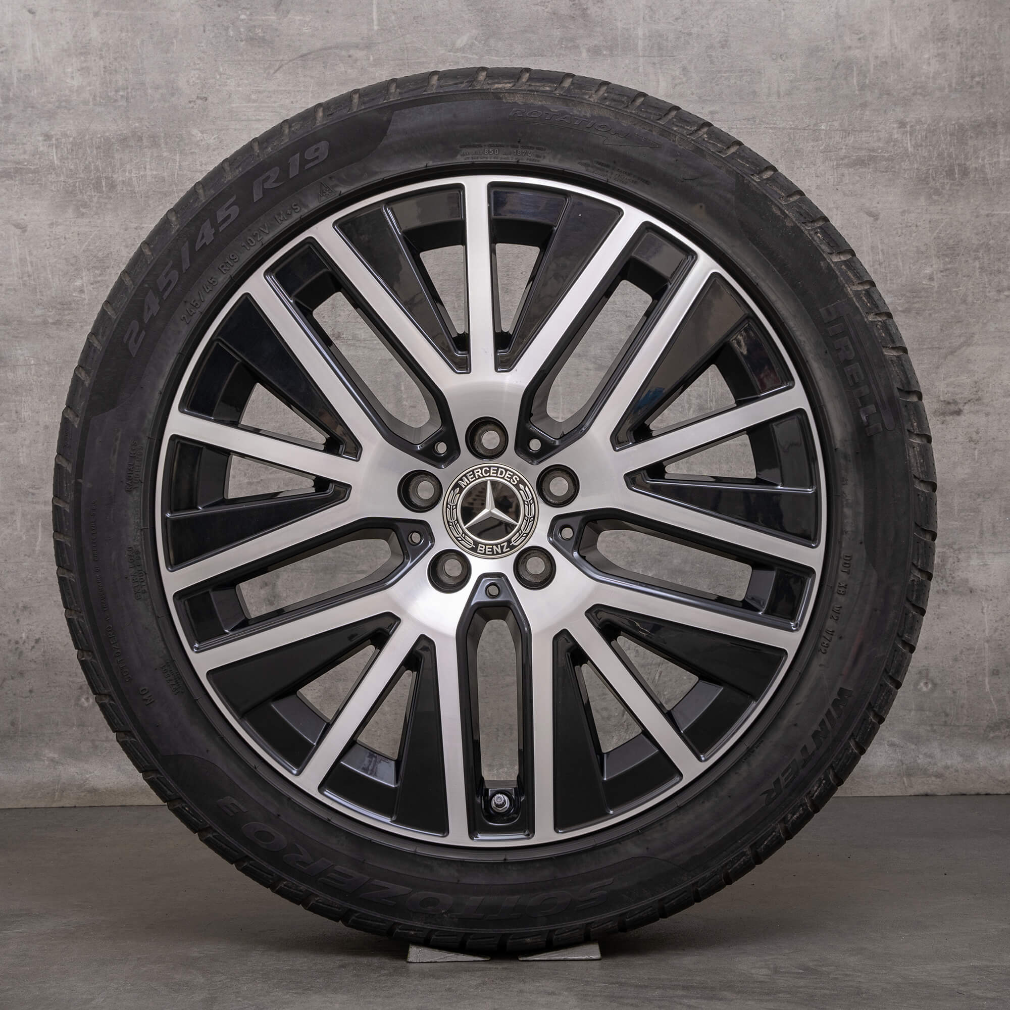 Originální zimni alu kola Mercedes Benz třídy E ALL-Terrain 19" X213 disky A2534014900 černé lesklé soustružené