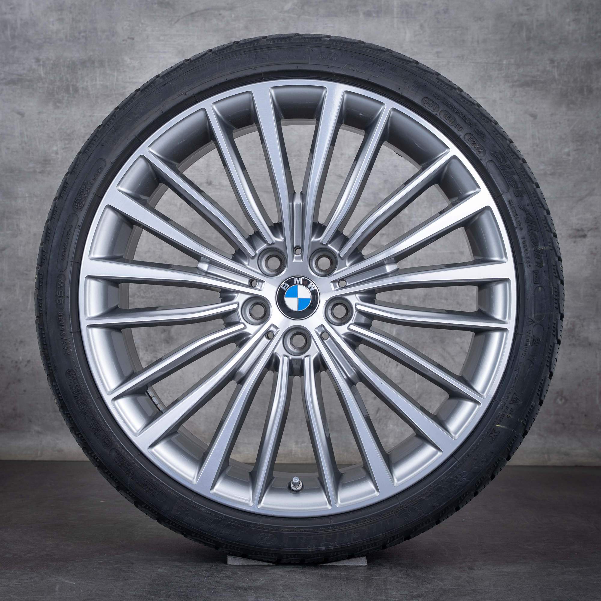 Original BMW 8er Winterräder 20 Zoll G14 G15 G16 Felgen Styling 700 6884204 6884205 ferric grey glanzgedreht