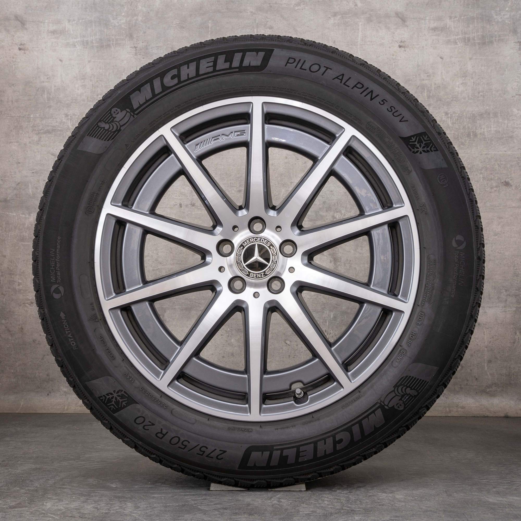 Oryginał Mercedes Benz GLE 53 63 4Matic+ AMG opony zimowe 20 cali felgi V167 A1674014000 A1674014100 himalaya szary Polerowane