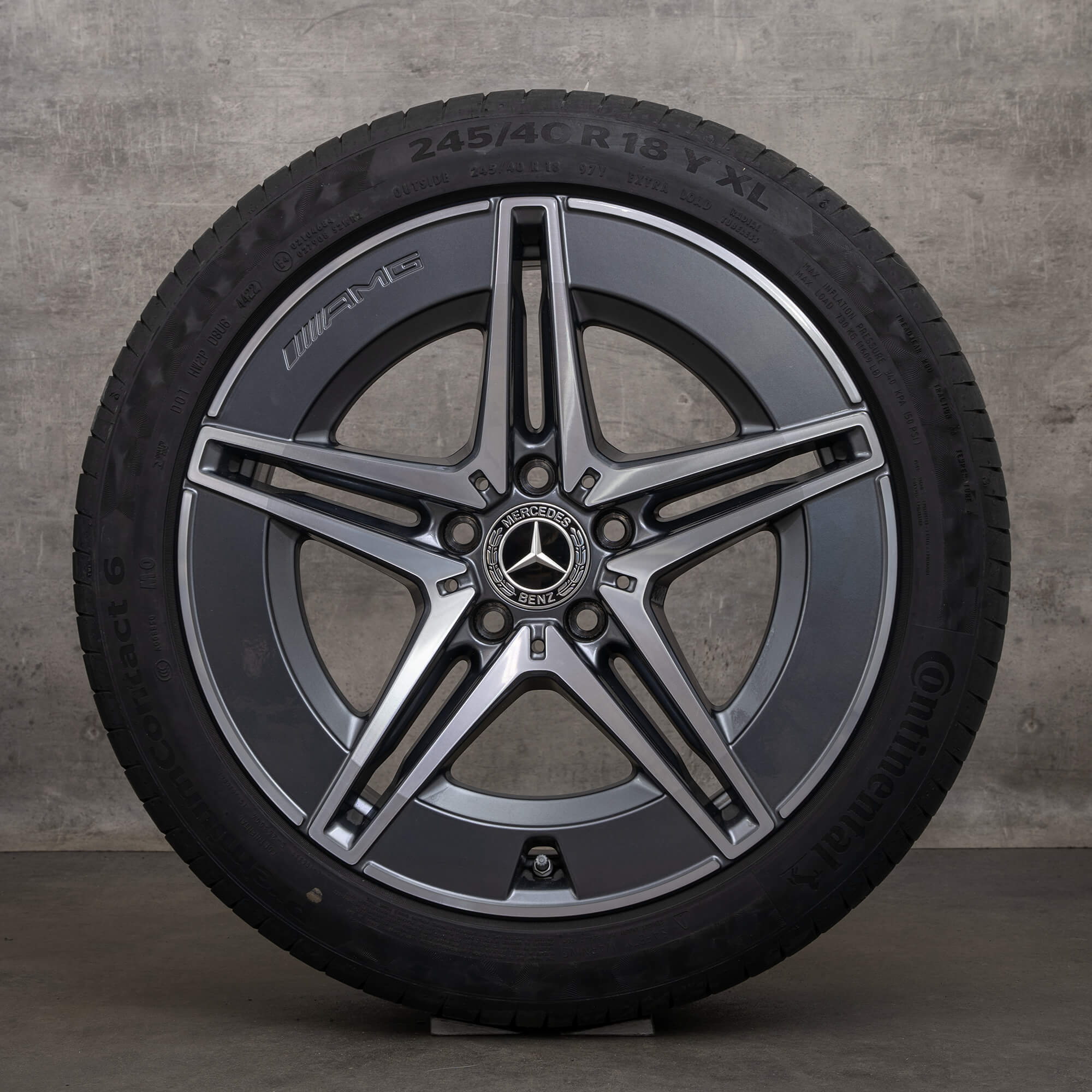 OEM Mercedes Benz C-Class AMG rims 18 inch W206 S206 summer wheels A2064011700 A2064011800 himalaya gray glossy turned