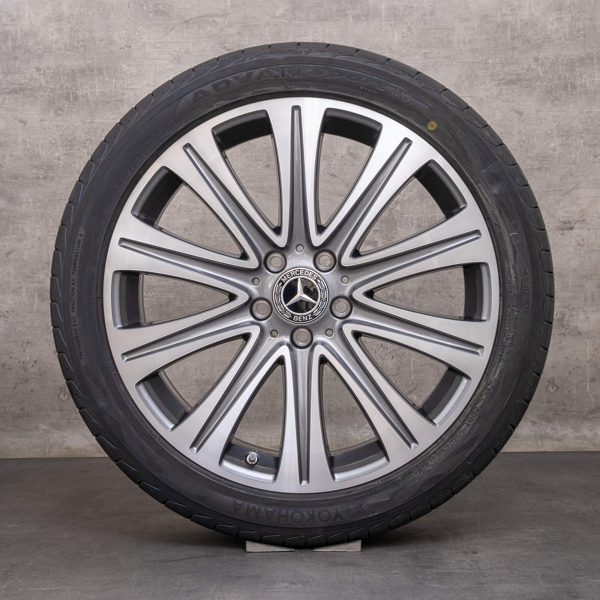 Orijinal Mercedes Benz E-Serisi jantlar 19 inç W213 S213 C238 A238 yaz jantları A2134010500 himalaya gri parlak tornalı