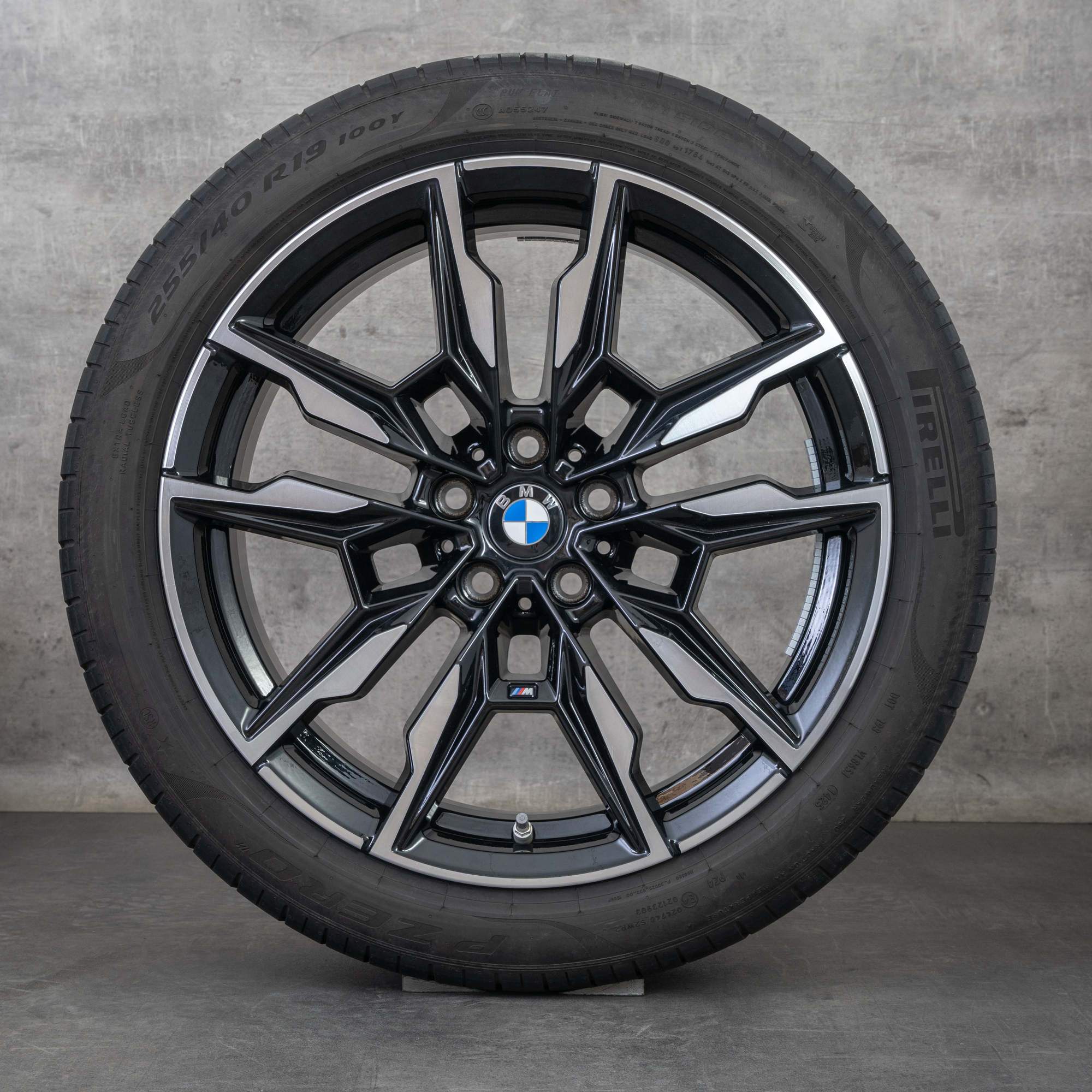 Originale BMW 4-serie i4 fælge 19 tommer G26 Gran Coupe sommerdæk styling 861 M 8089227 8089228 sort poleret