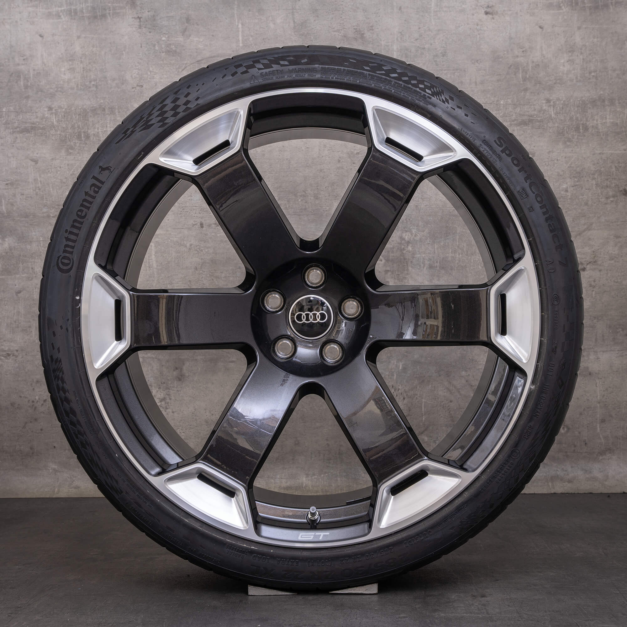 Jante originale Audi RS6 RS7 GT 22 inch 4K C8 Anvelope de vară retro 4K0601025EB titan Lucios NOU